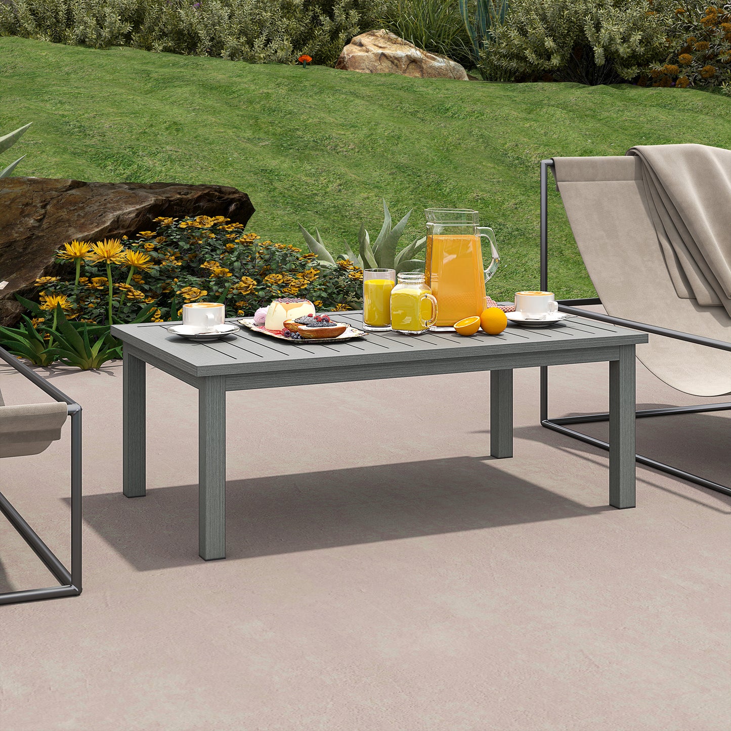 100cm x 60cm Aluminium Outdoor Coffee Table