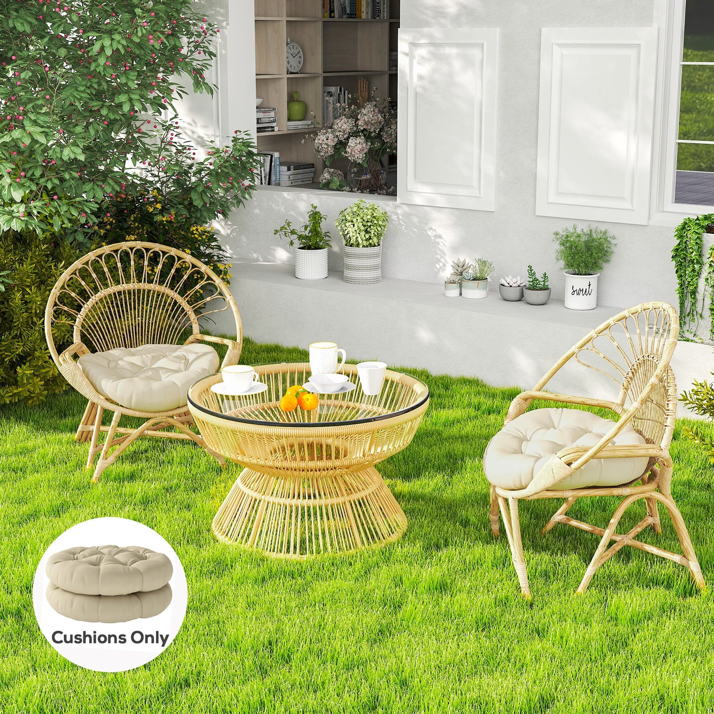 Set of Two Φ60cm Outdoor Cushions