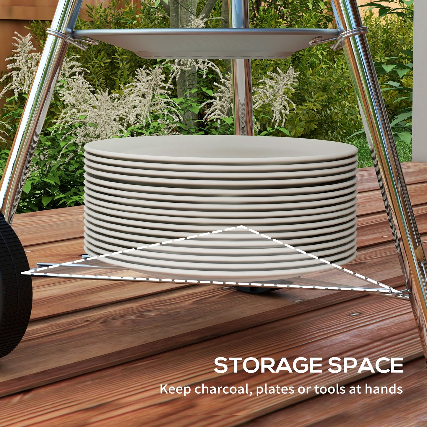 Portable Round Kettle Charcoal Grill BBQ Smoker