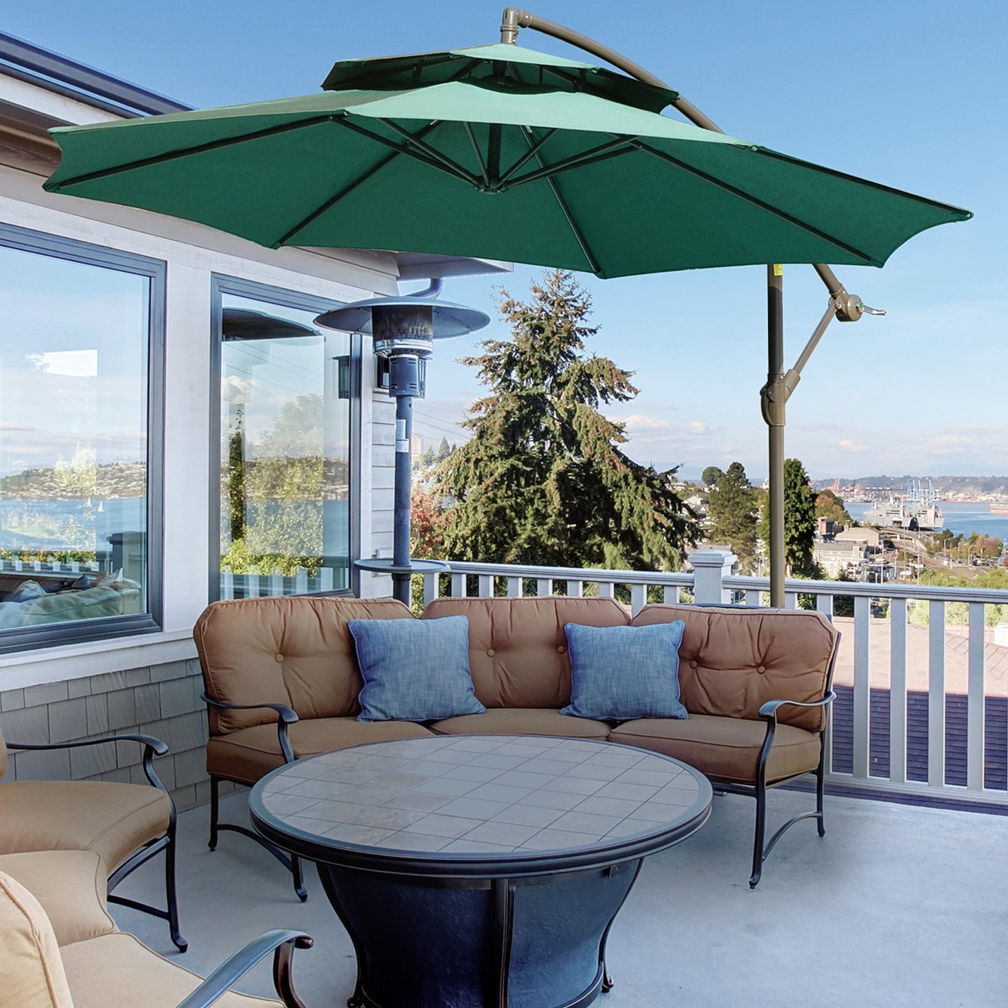 2.7m Banana Parasol Cantilever Umbrella with Crank Handle