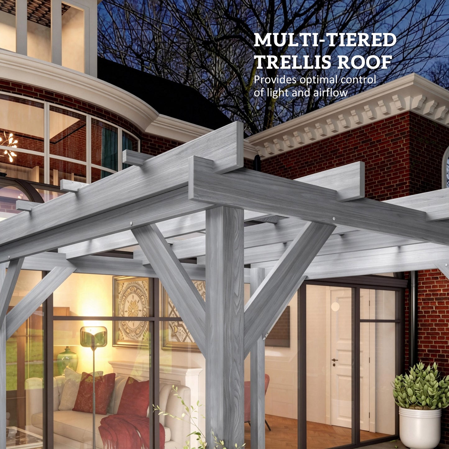 3 x 3 m Wooden Pergola Kit (1)
