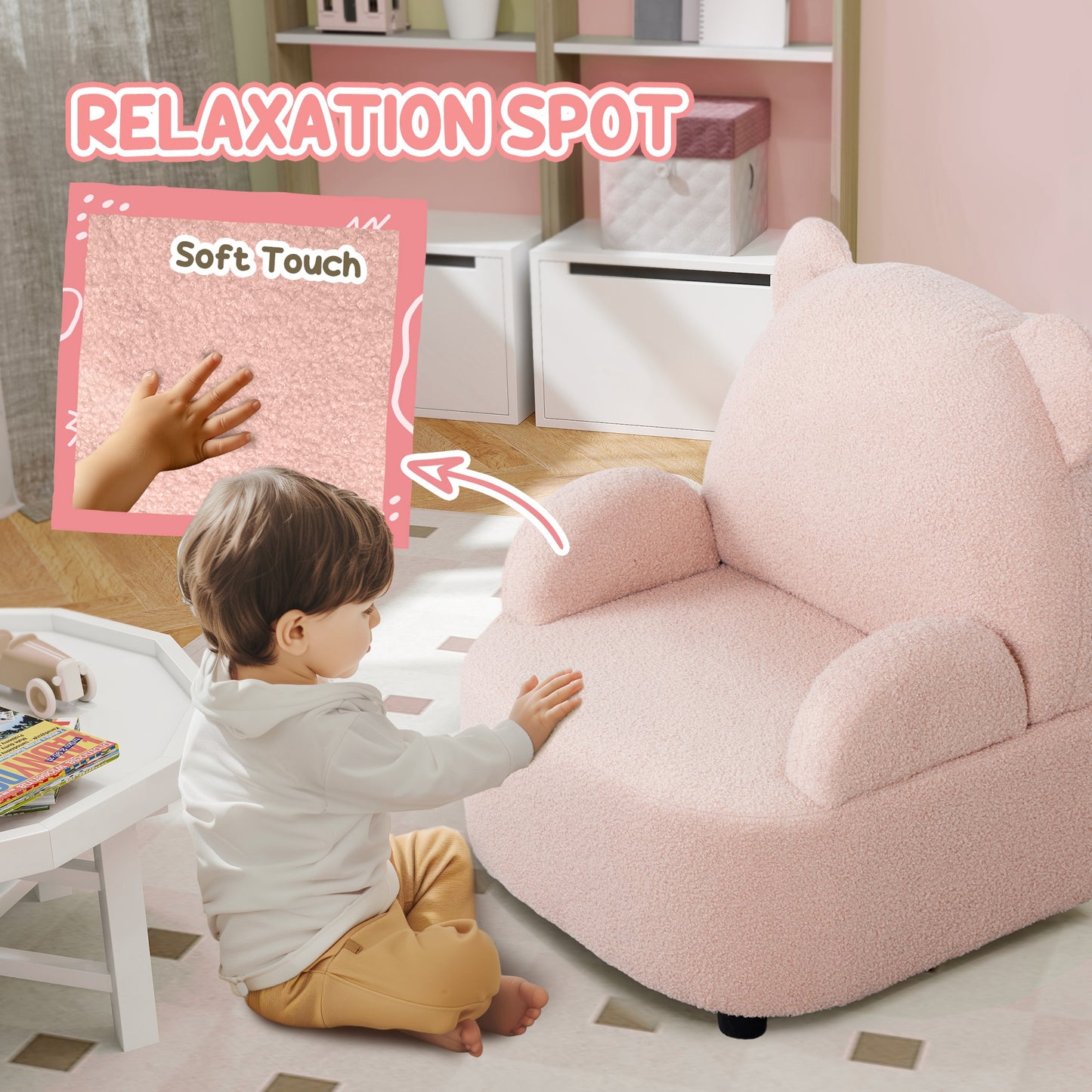 Kids Armchair, Bear Shaped Toddler Chair