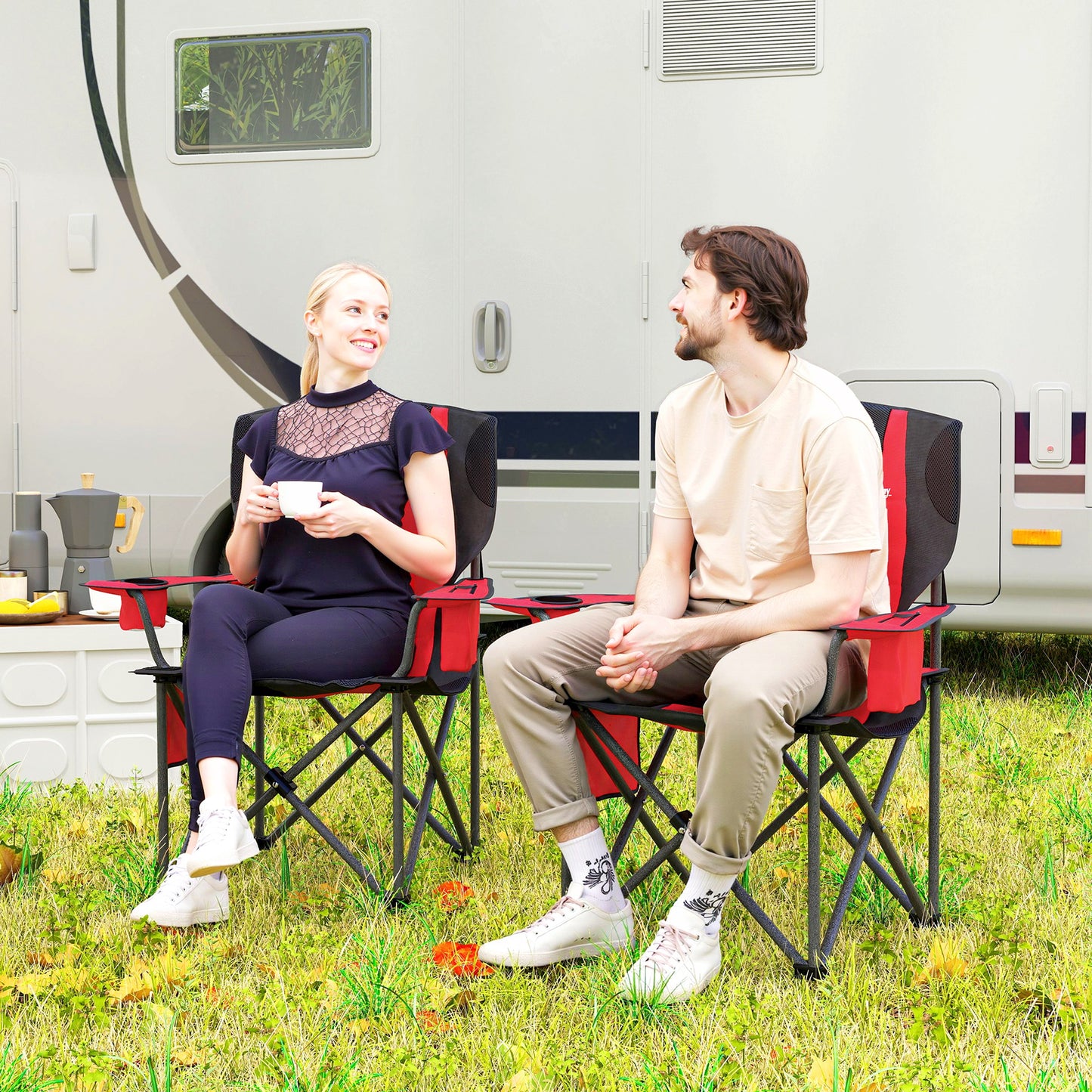 Set of 2 Folding Camping Chairs