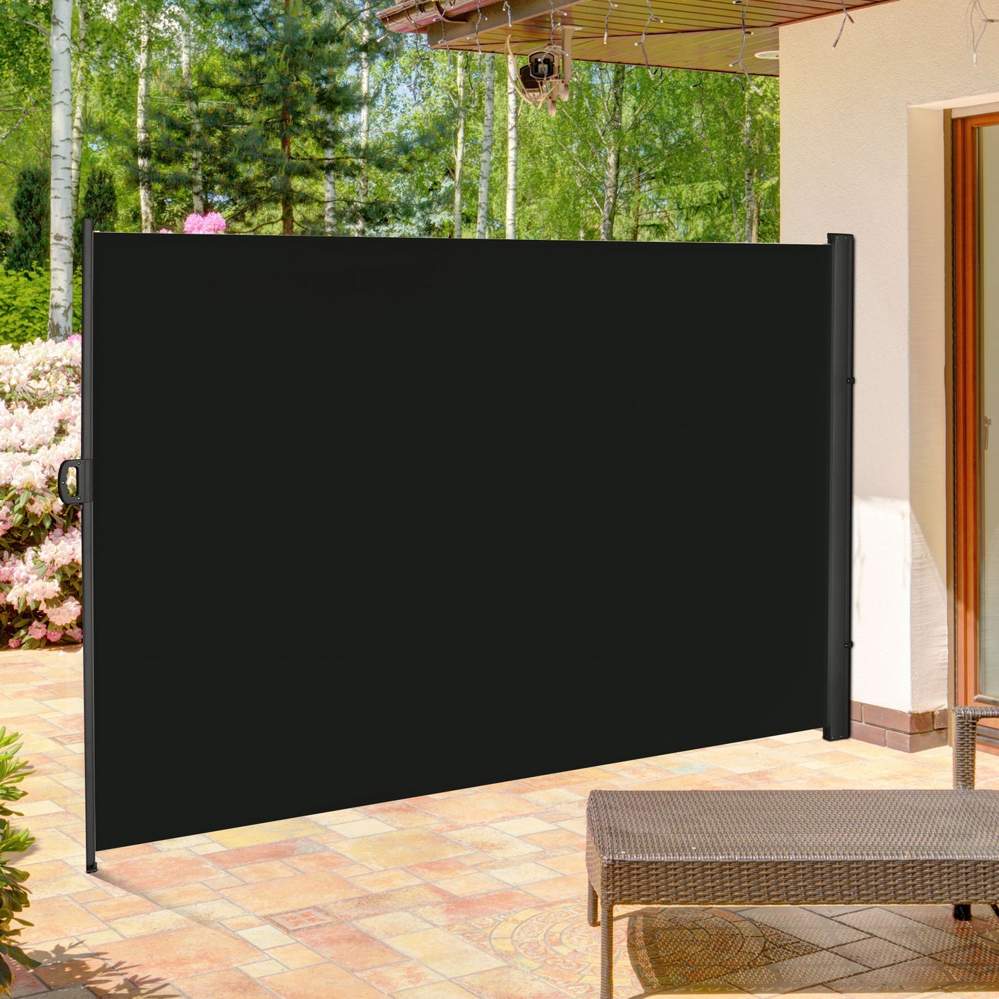 Retractable Sun Side Awning Screen Fence Patio Garden Wall Balcony (4)