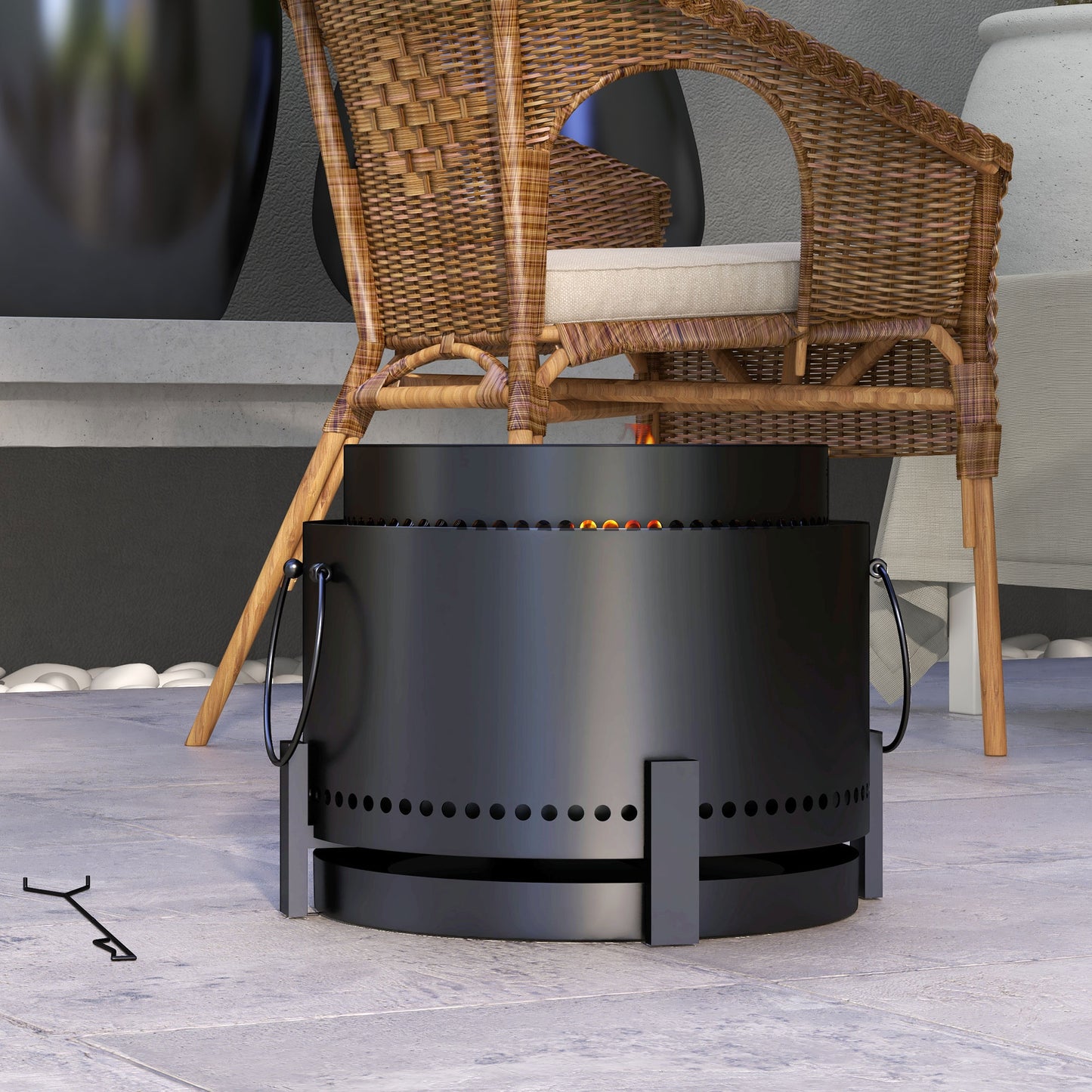 Smokeless Fire Pit with Ash Catcher