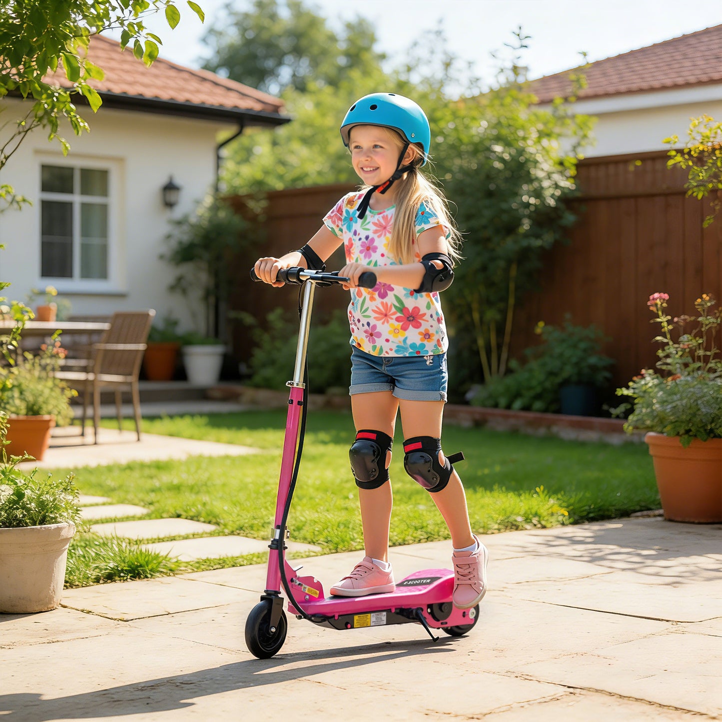 Foldable Electric Kids Scooter, Ride-on for Ages 7-14 Years