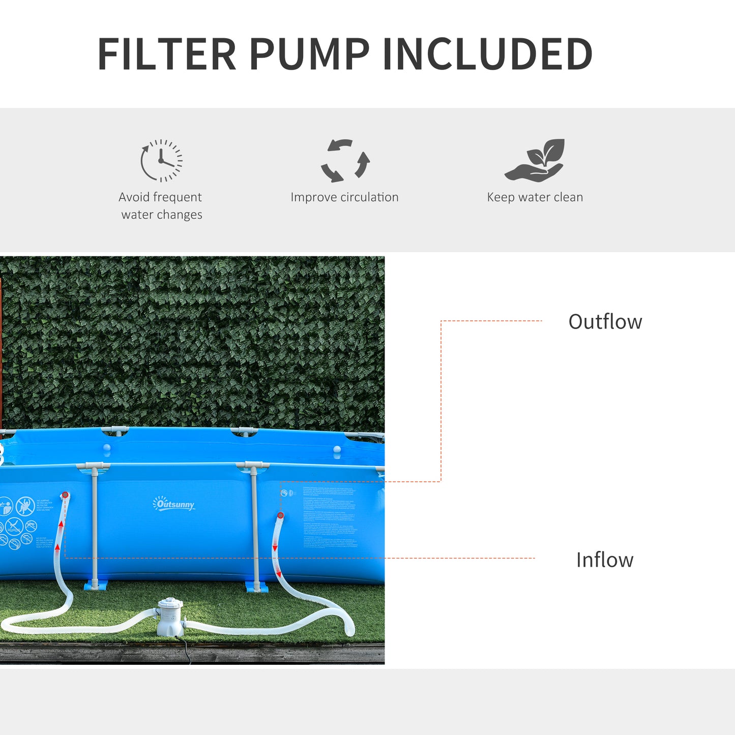 Steel Frame Pool with Filter Pump, Filter Cartridge
