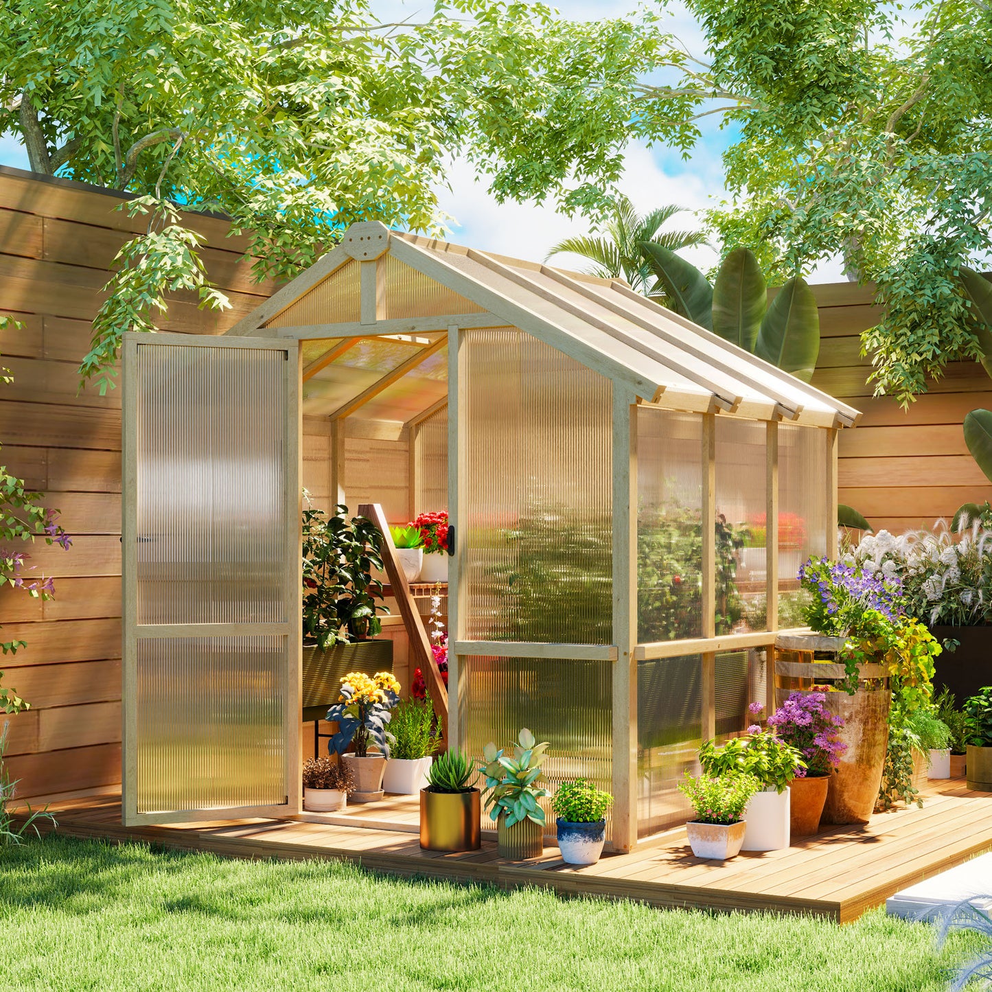 6.6 x 6ft Polycarbonate Greenhouse