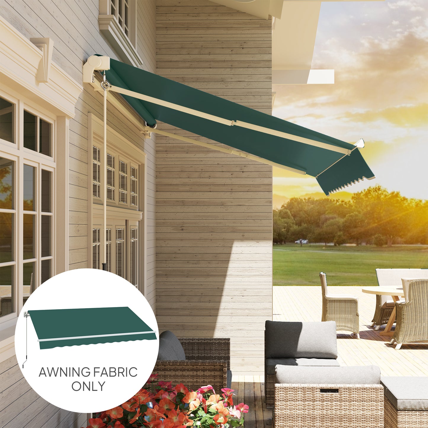 Awning Replacement Canopy, Water Resistant UPF 50+ Sun Shade Cover