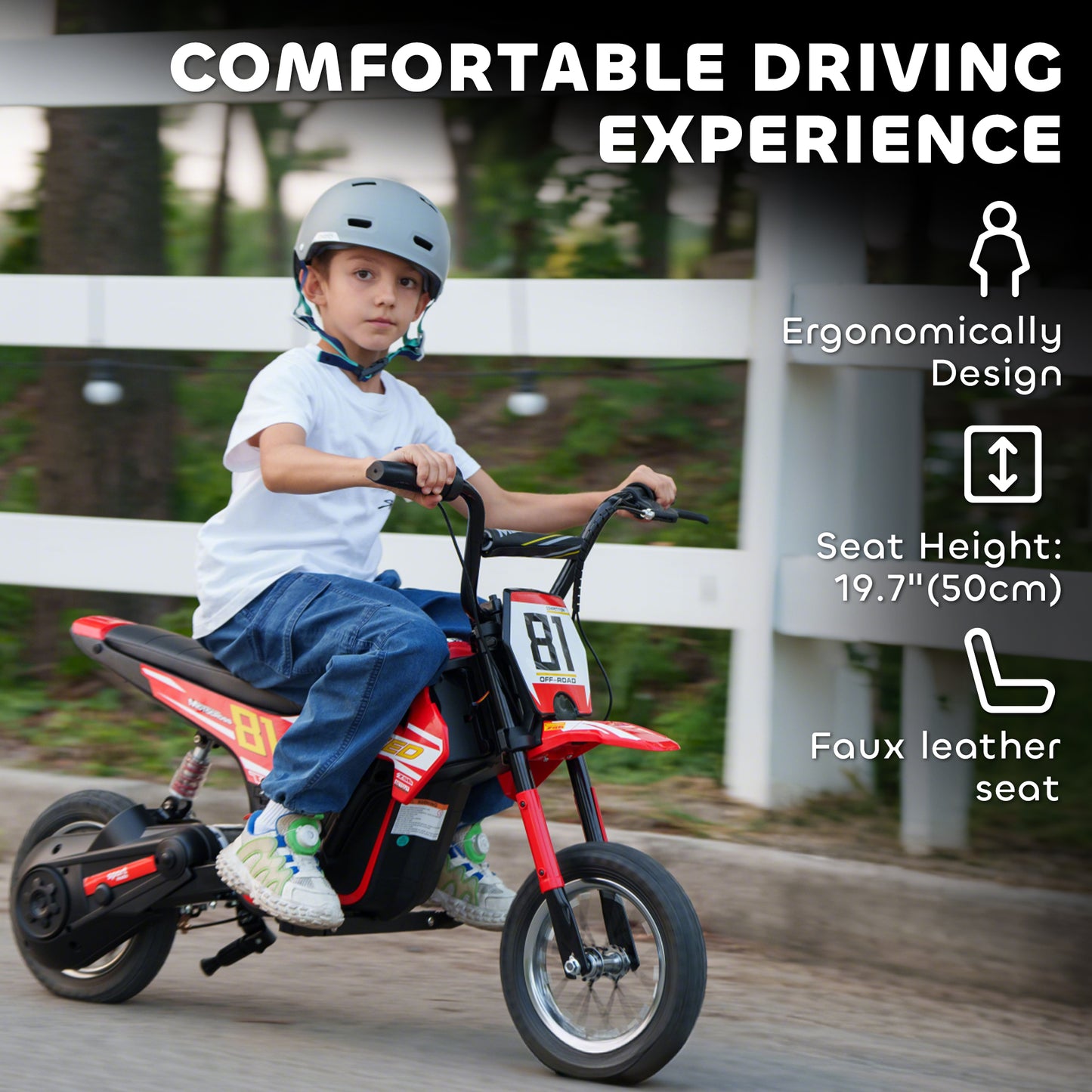 Kids Electric Motorbike 3 Gearboxes Speed Ride on Motorcycle