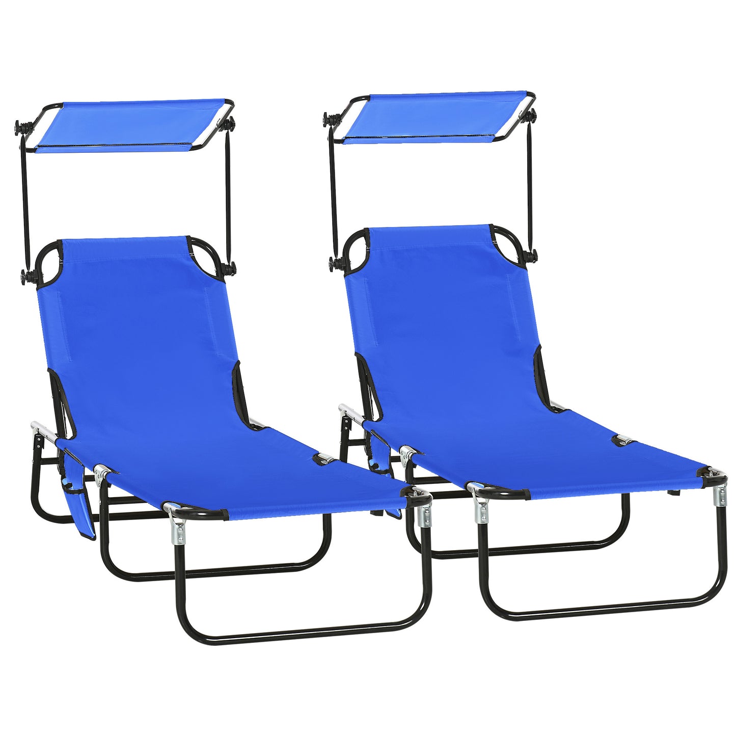 Set of Two Folding Sun Loungers