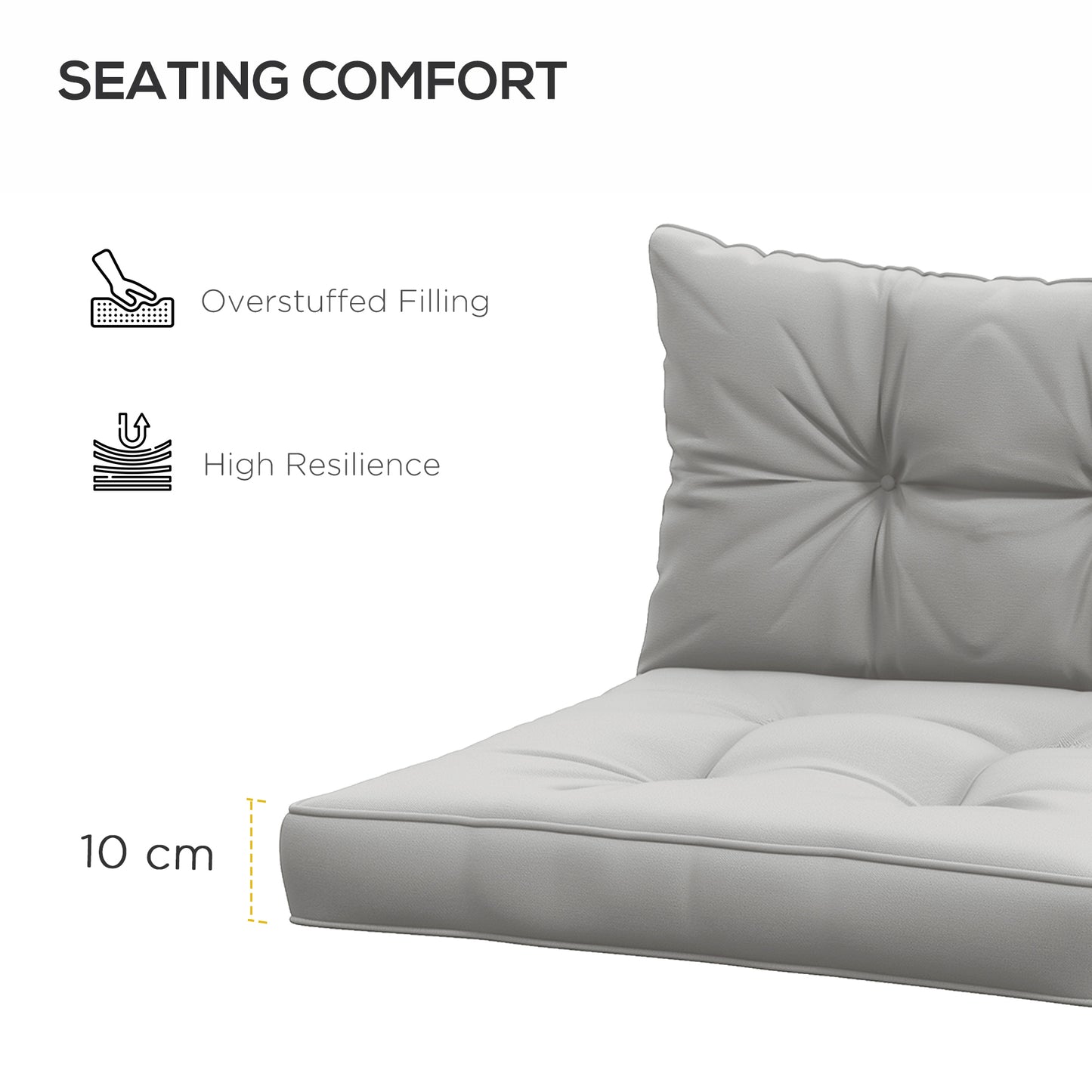 4-Piece Seat Cushions Back Pillows Replacement