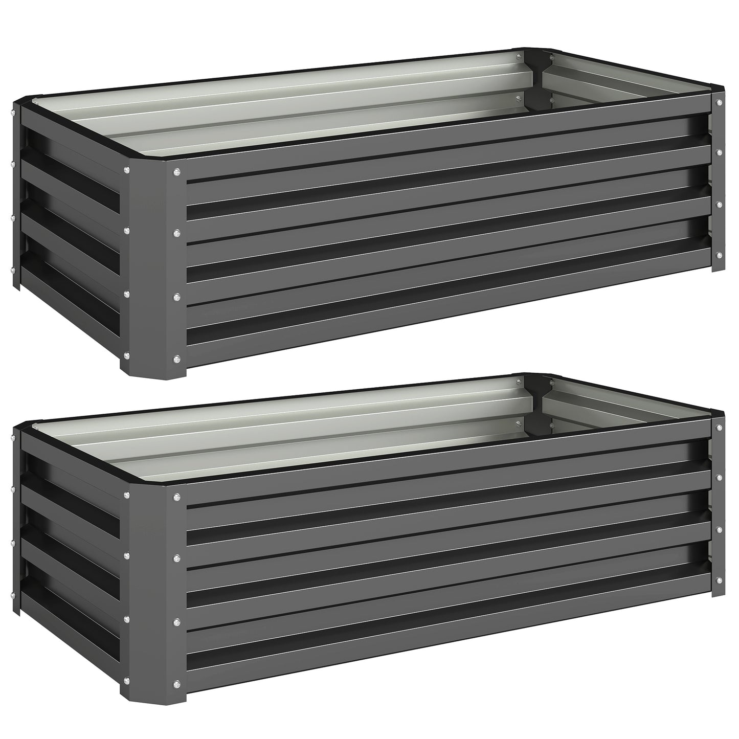 Set of Two 110 x 50cm Steel Planter Boxes