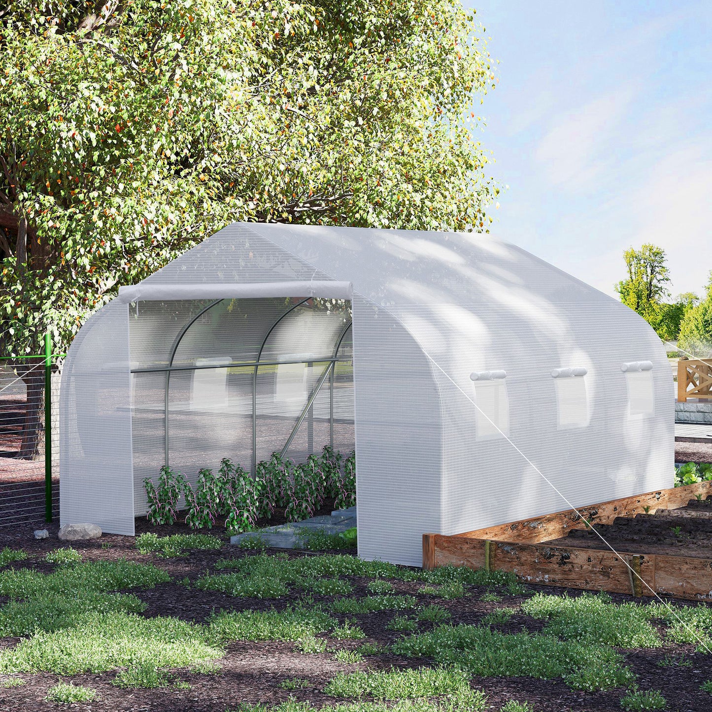 Walk-In Polytunnel Greenhouse Warm House Garden Tunnel Shelter