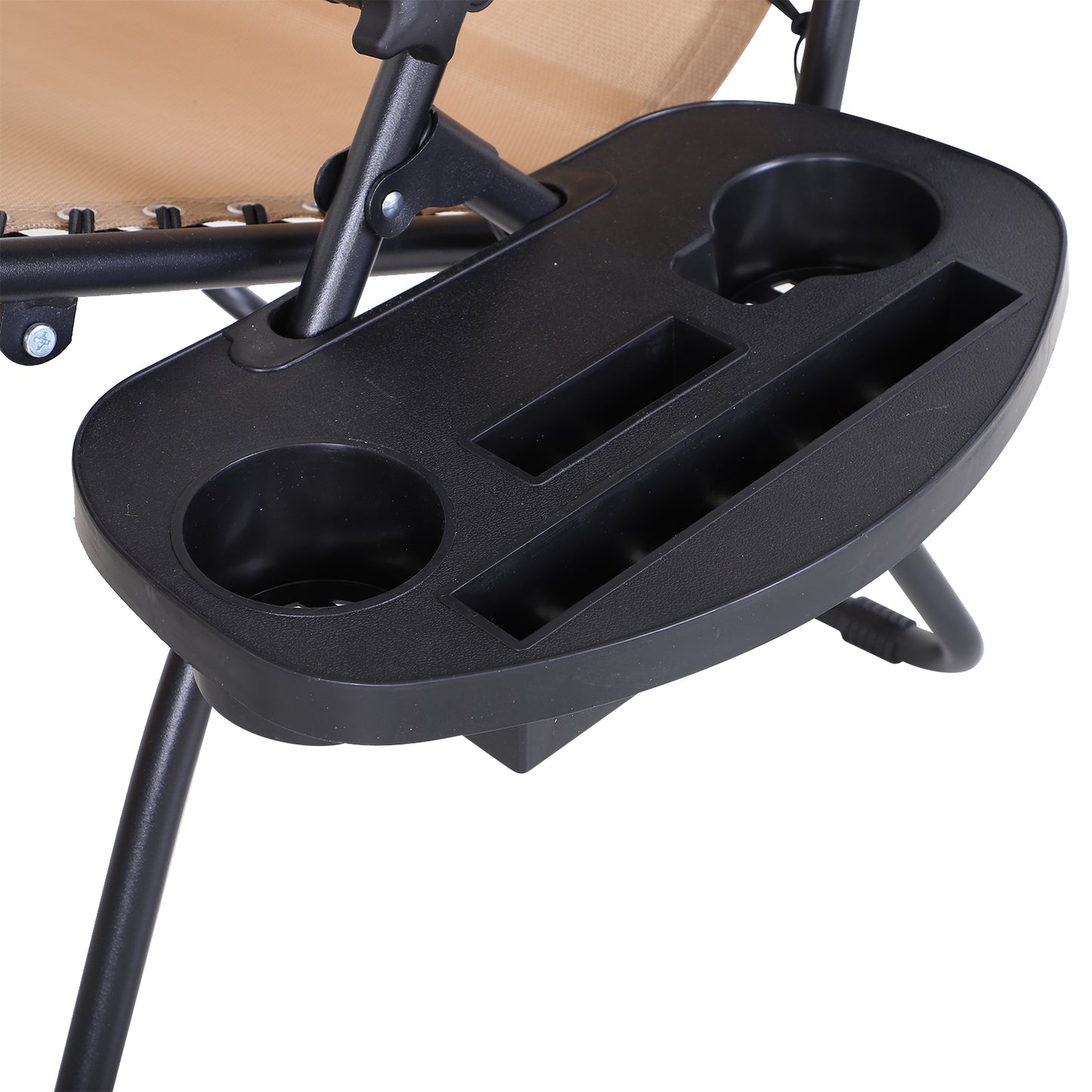 2 Piece Foldable Reclining Garden Chair with Headrest