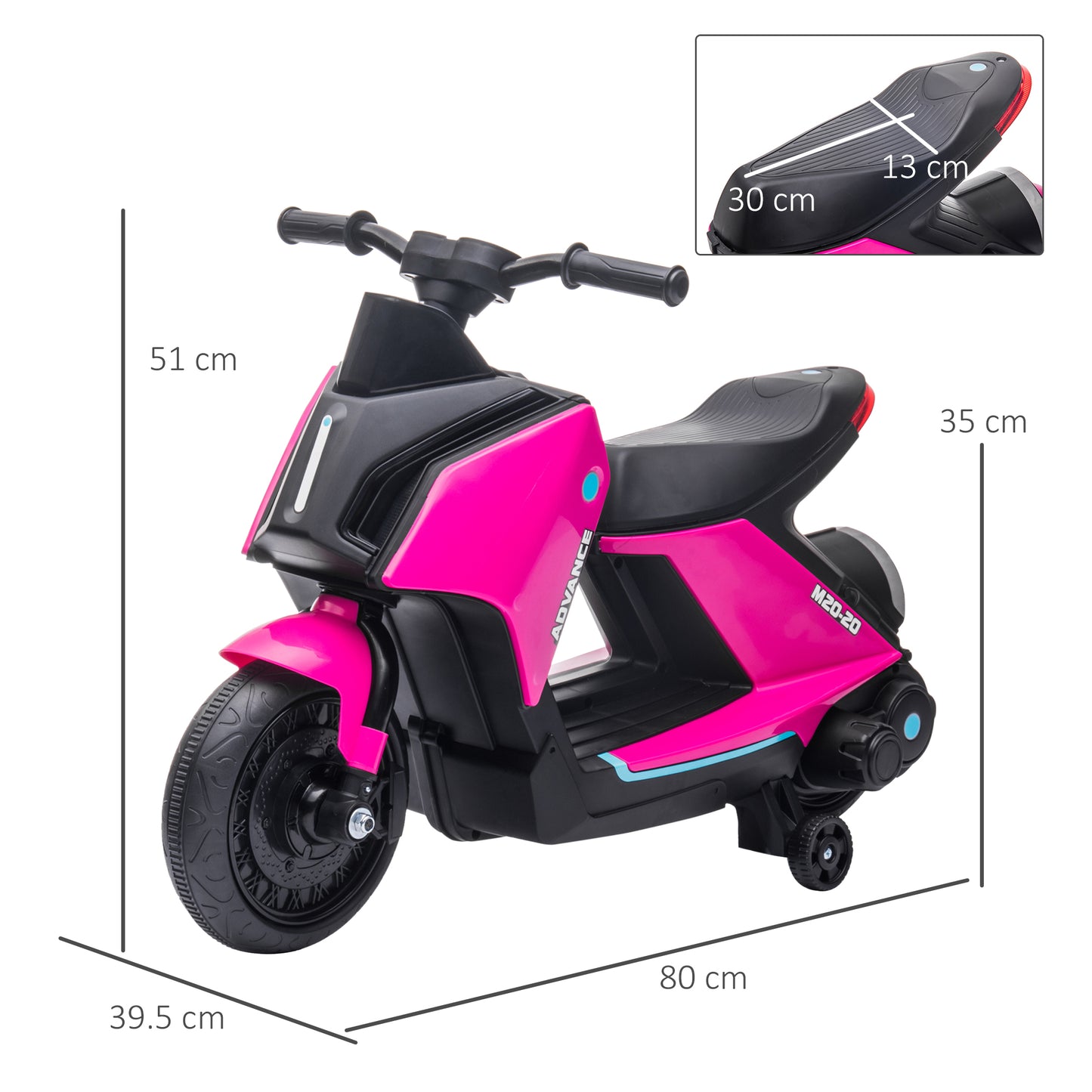 6V Kids Electric Motorbike Ride On Toy w/ Music LED Lights Training