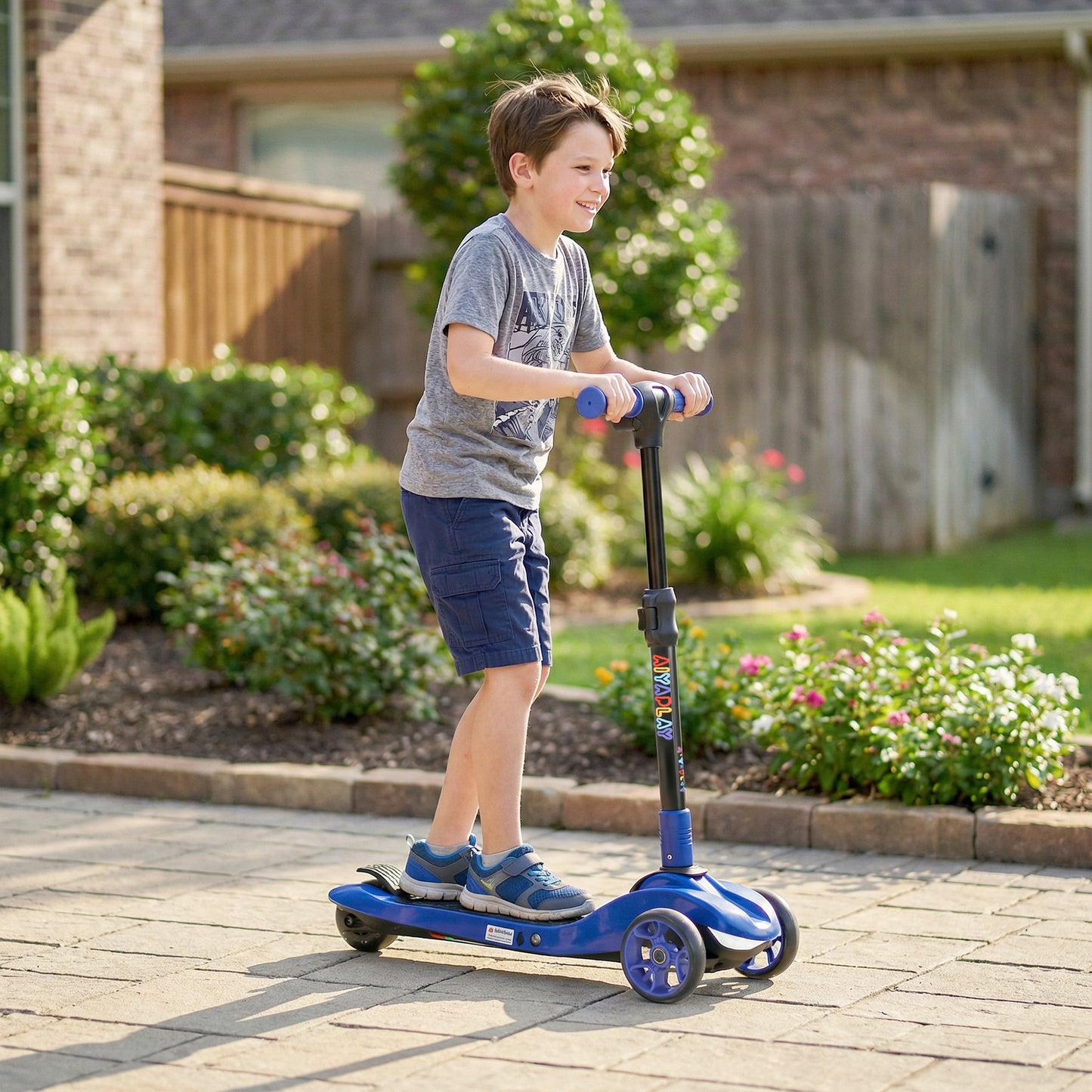 Three-Wheel Foldable Electric Scooter for Kids Aged 6-10 Years