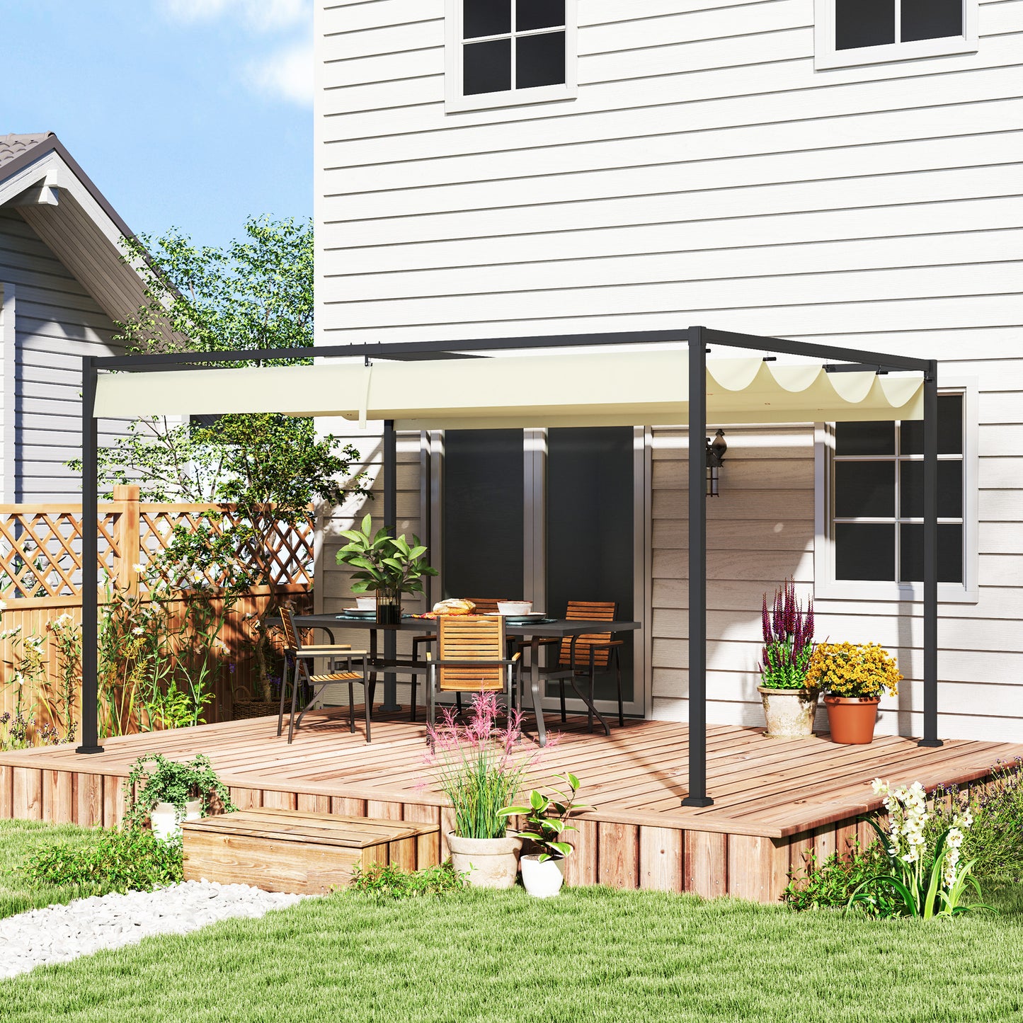 4 x 3(m) Metal Pergola with Retractable Roof