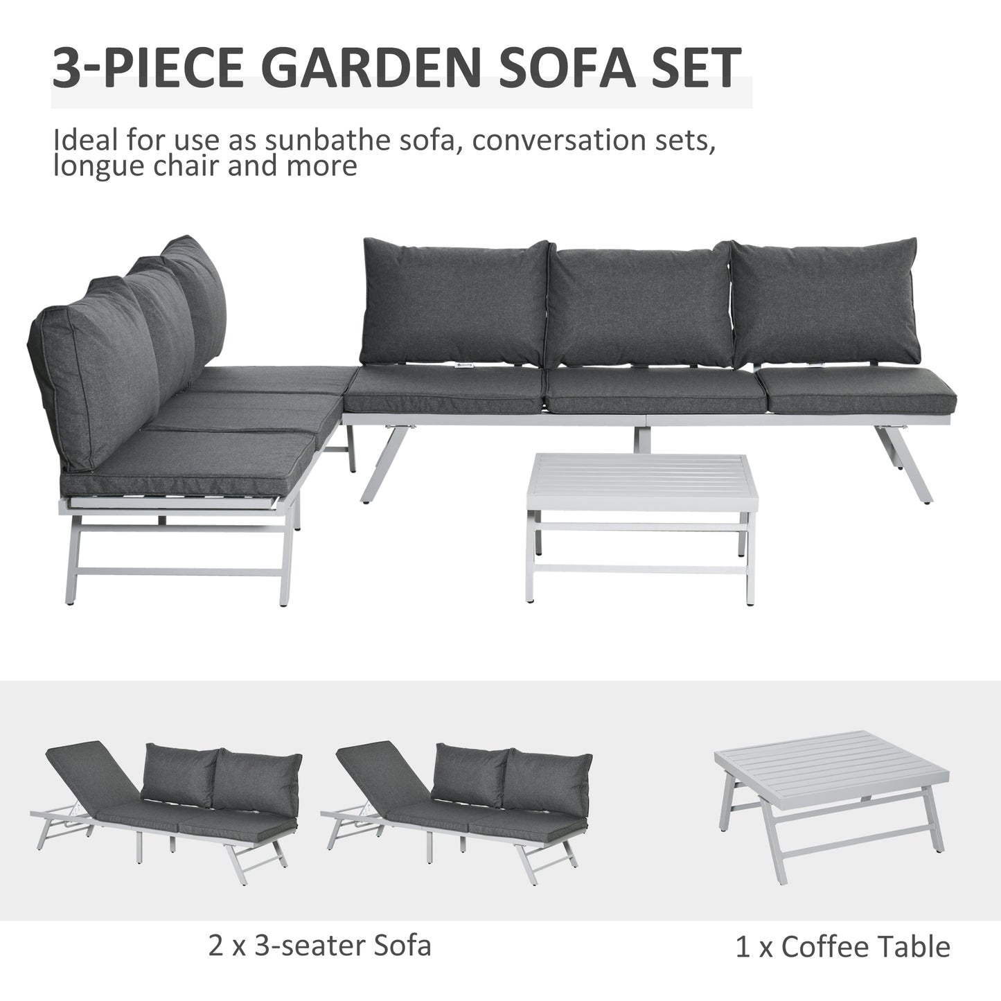 3 Pieces Garden Furniture Sets