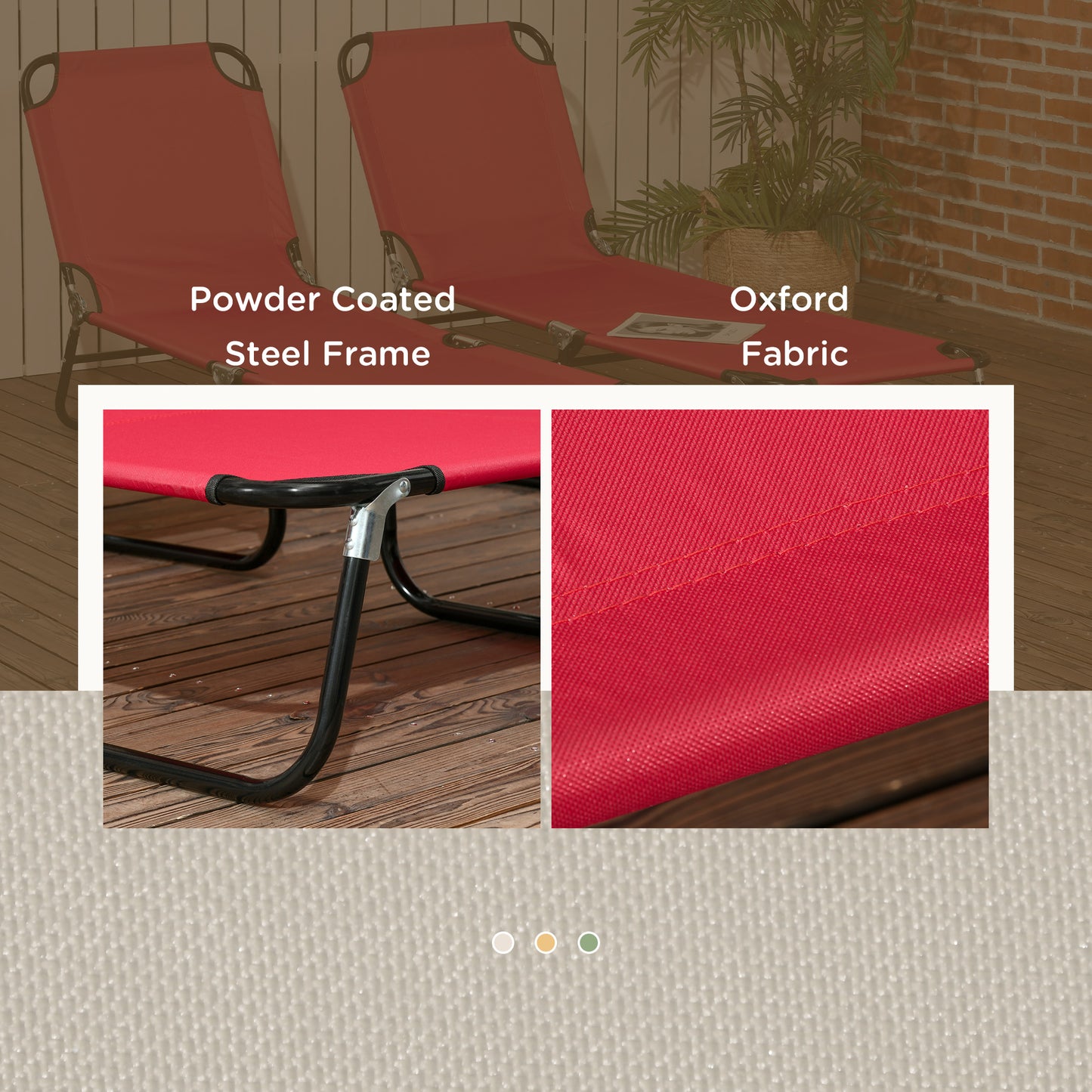 Set of Two Folding Sun Loungers (1)