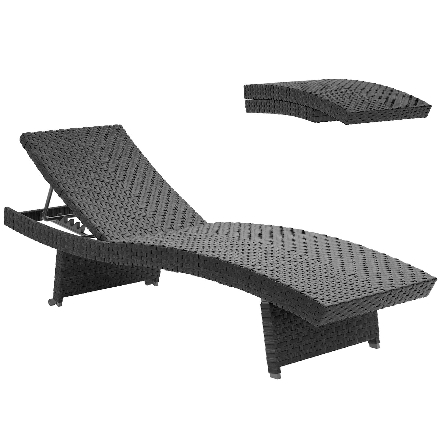 Outdoor PE Rattan Sun Lounger (1)