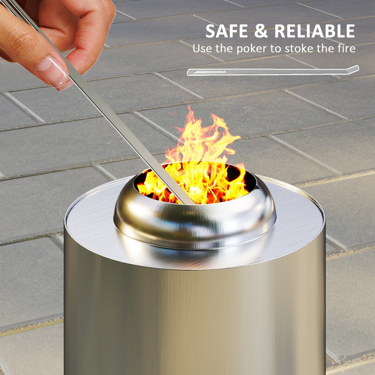 Smokeless Fire Pit, 16 x 16 cm Stainless Steel Portable Wood