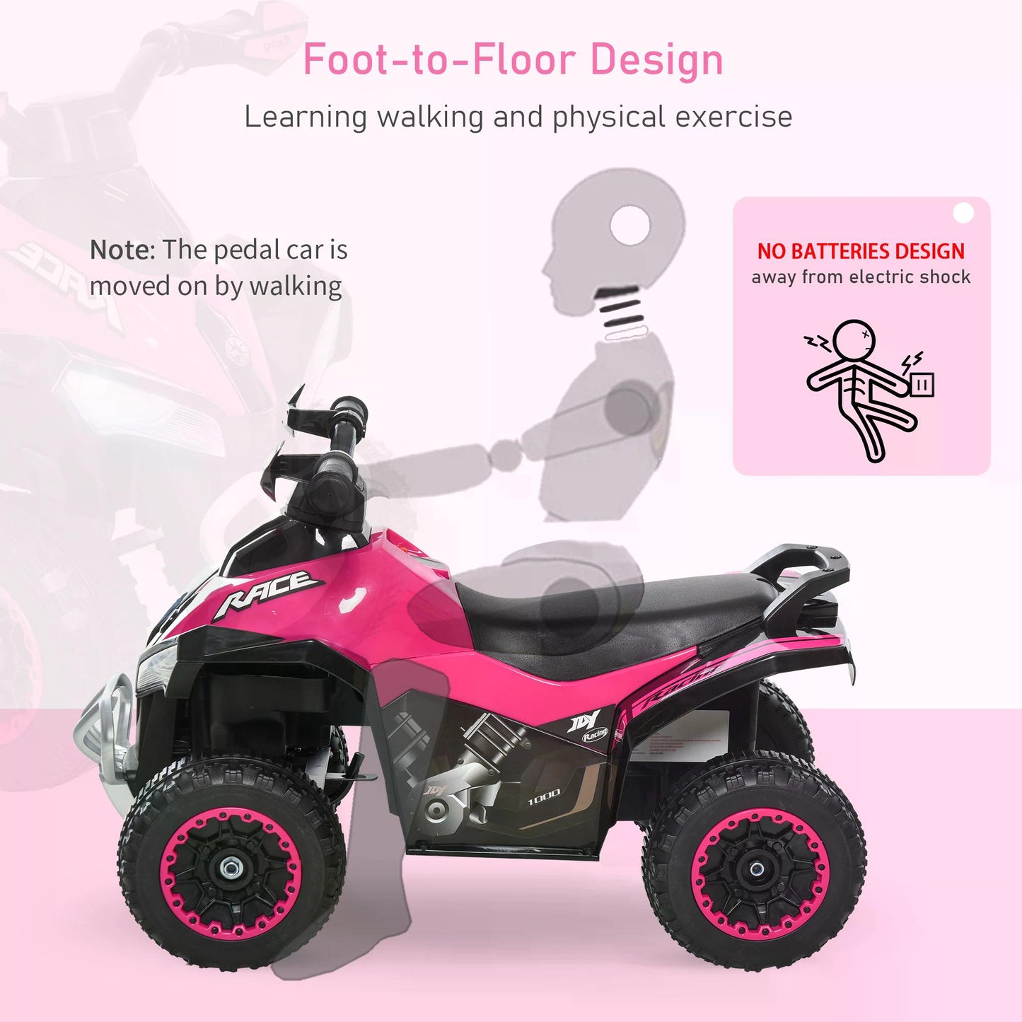 Ride on Toy for Kids 4 Wheel Foot-to-Floor Sliding Walking Car Toy