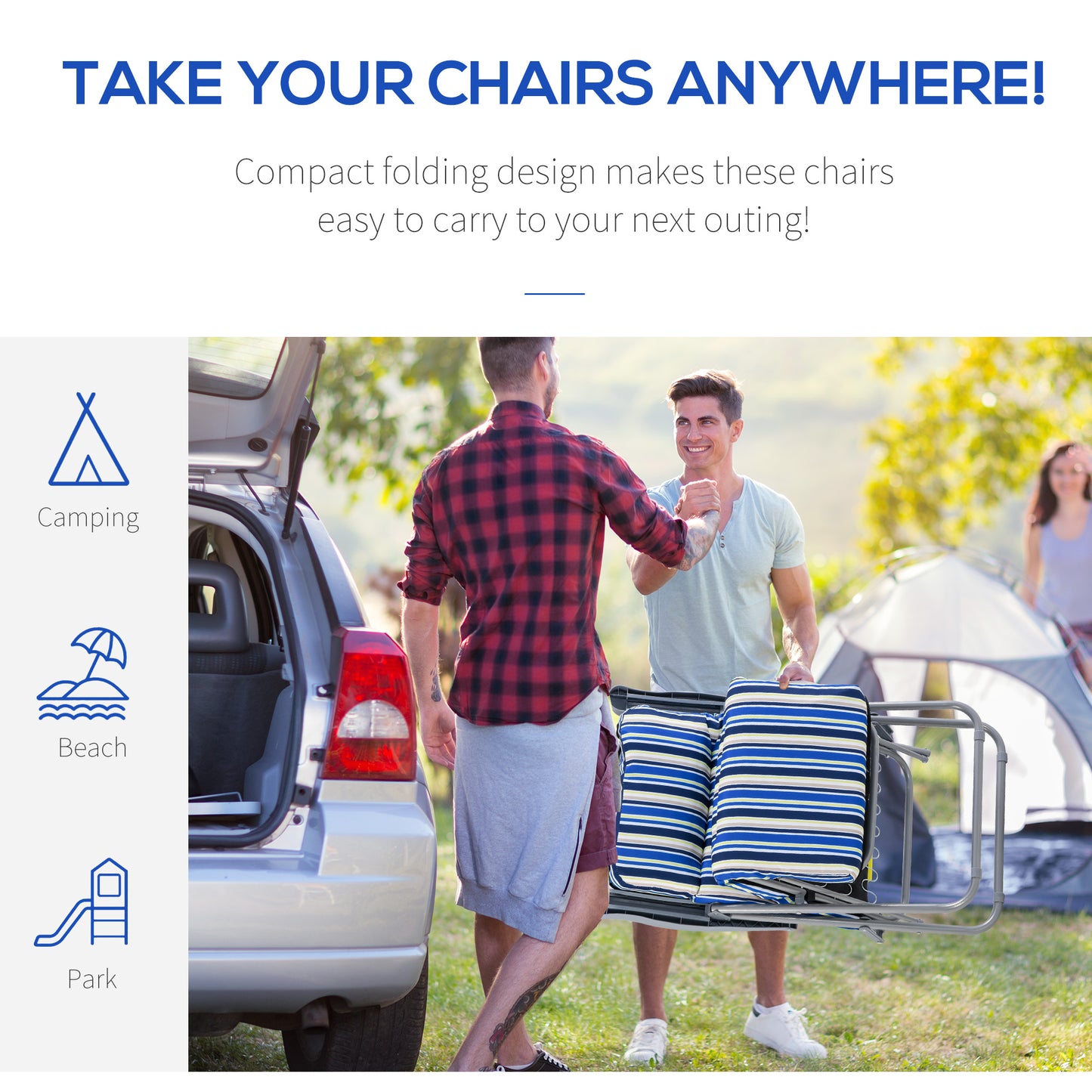 Reclining Garden Chair Set of 2
