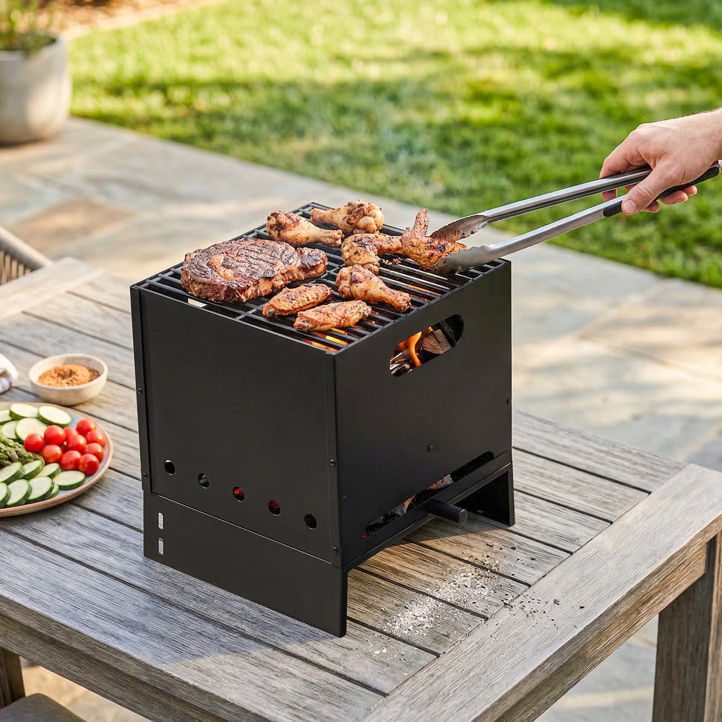 3 in 1 Outdoor Pizza Oven, Portable Wood Fired Pizza Maker