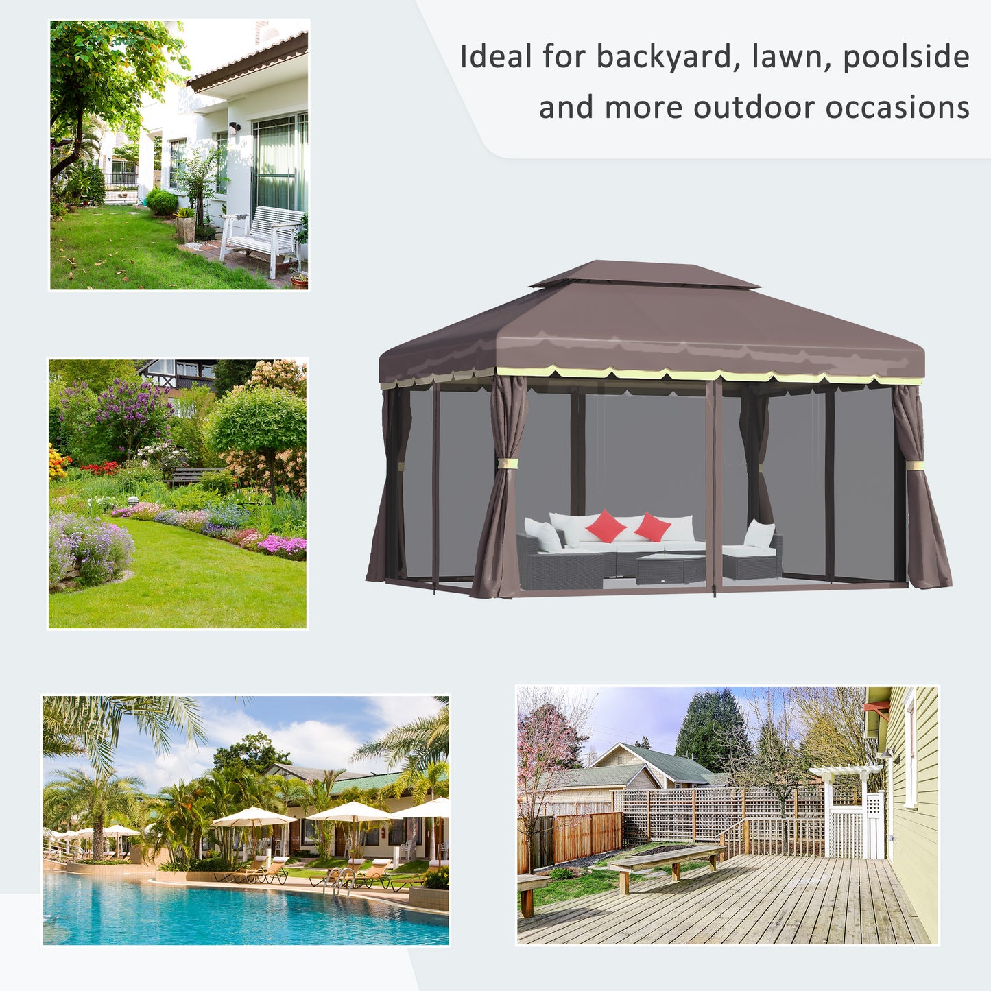 3 x 4m Aluminium Garden Gazebo