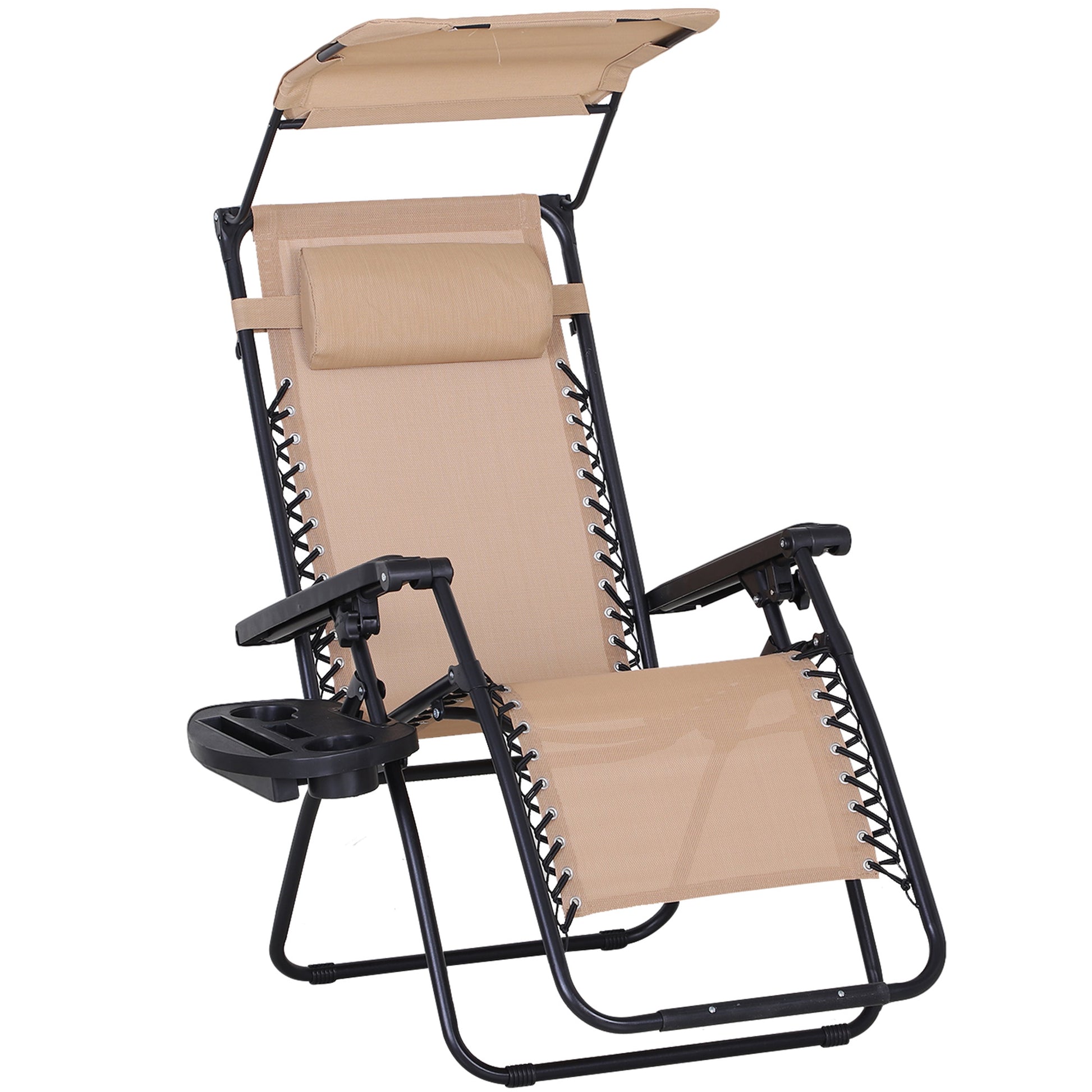 Foldable Reclining Garden Chair with Headrest