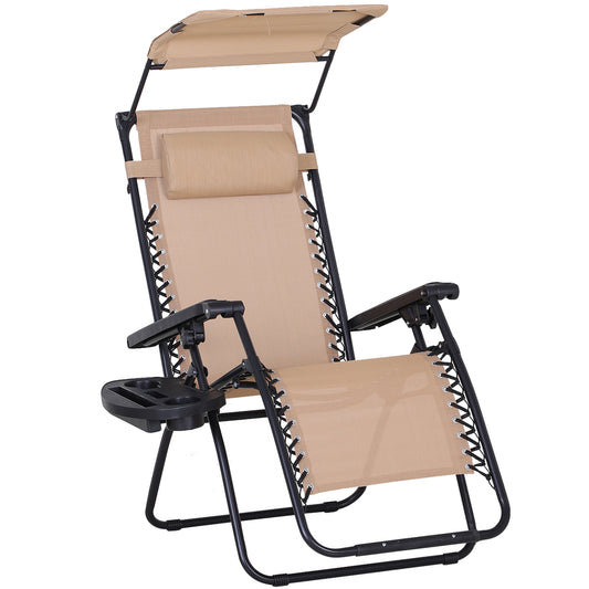 Foldable Reclining Garden Chair with Headrest