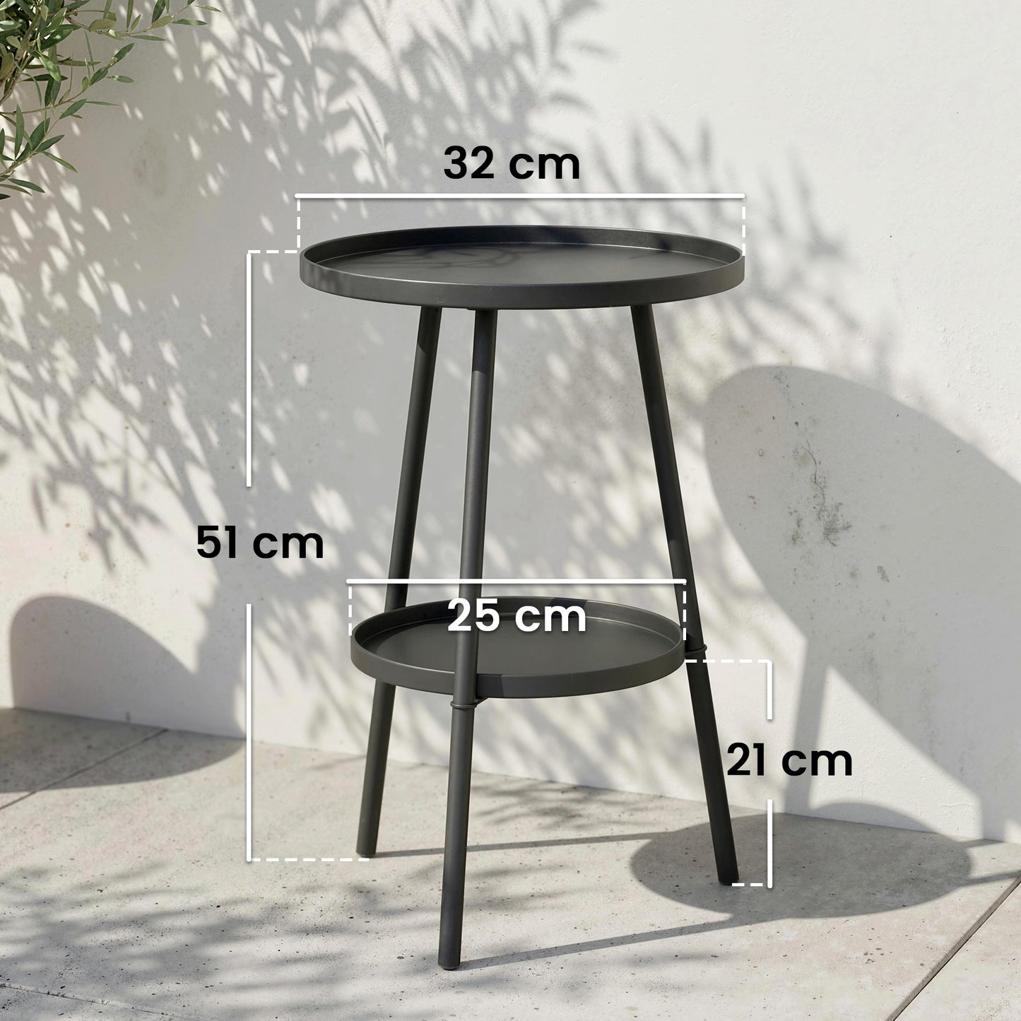 Two-Tier Metal Garden Table