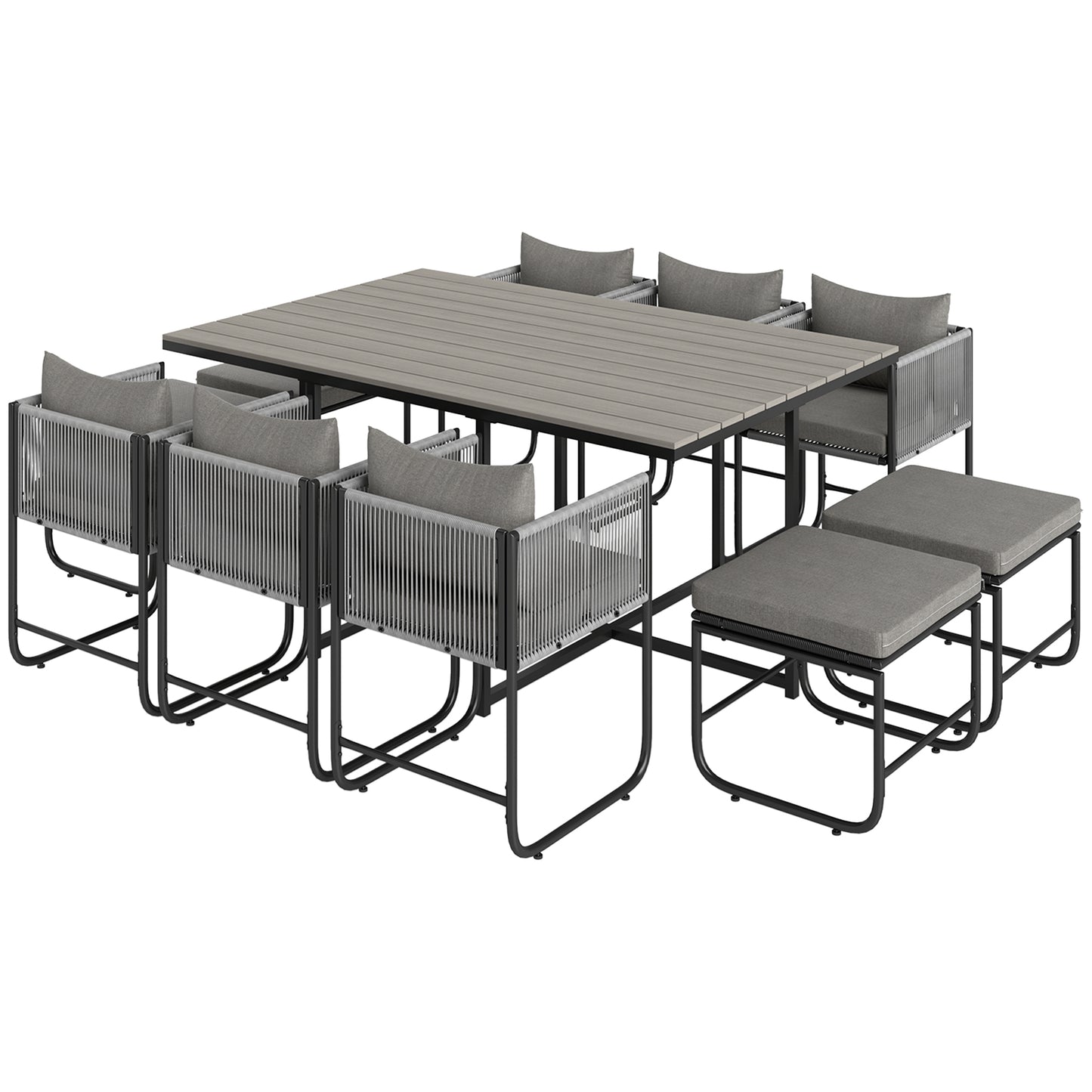 10 Seater Rattan Cube Garden Furniture Set