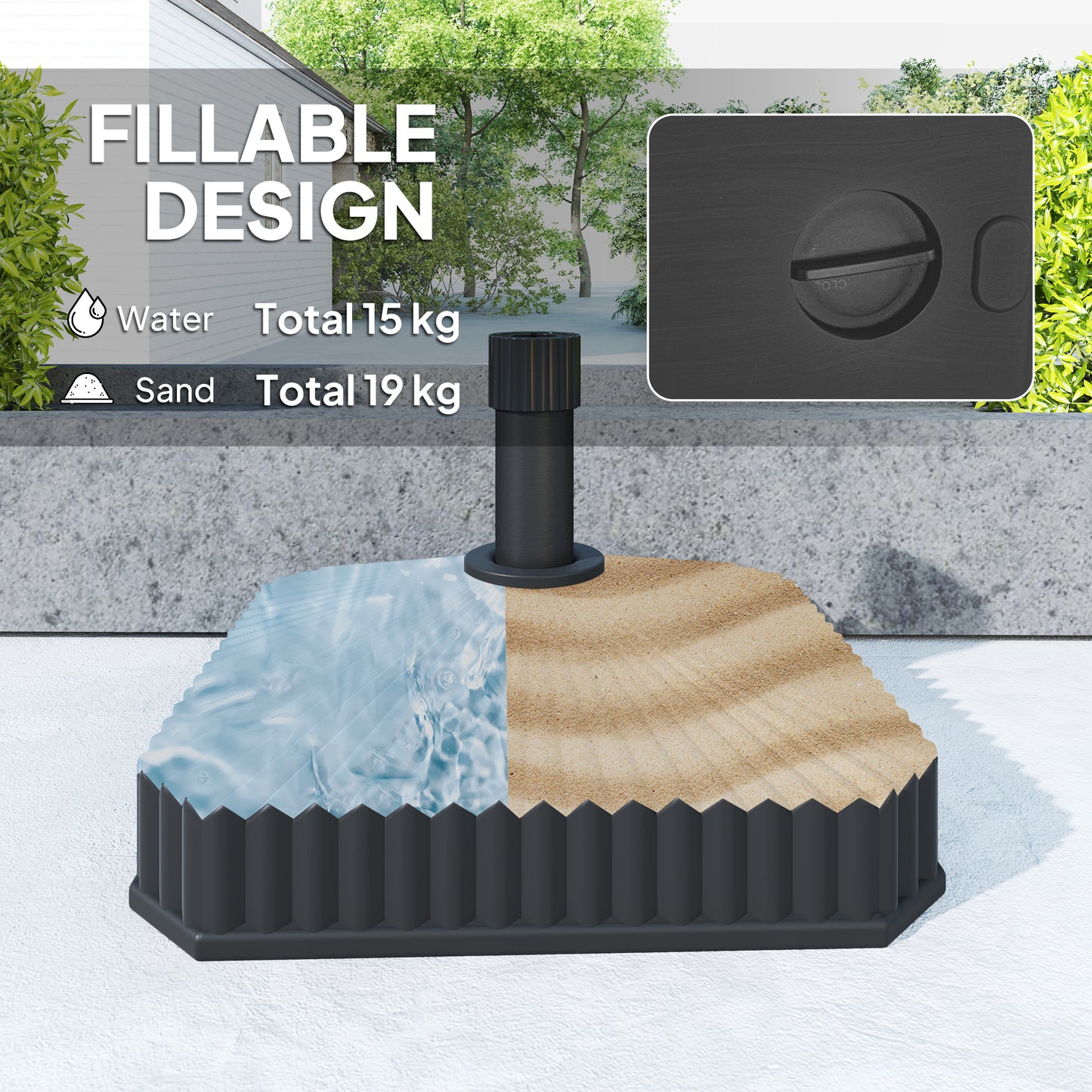 Patio Umbrella Stand, Heavy Duty Outdoor Parasol Base