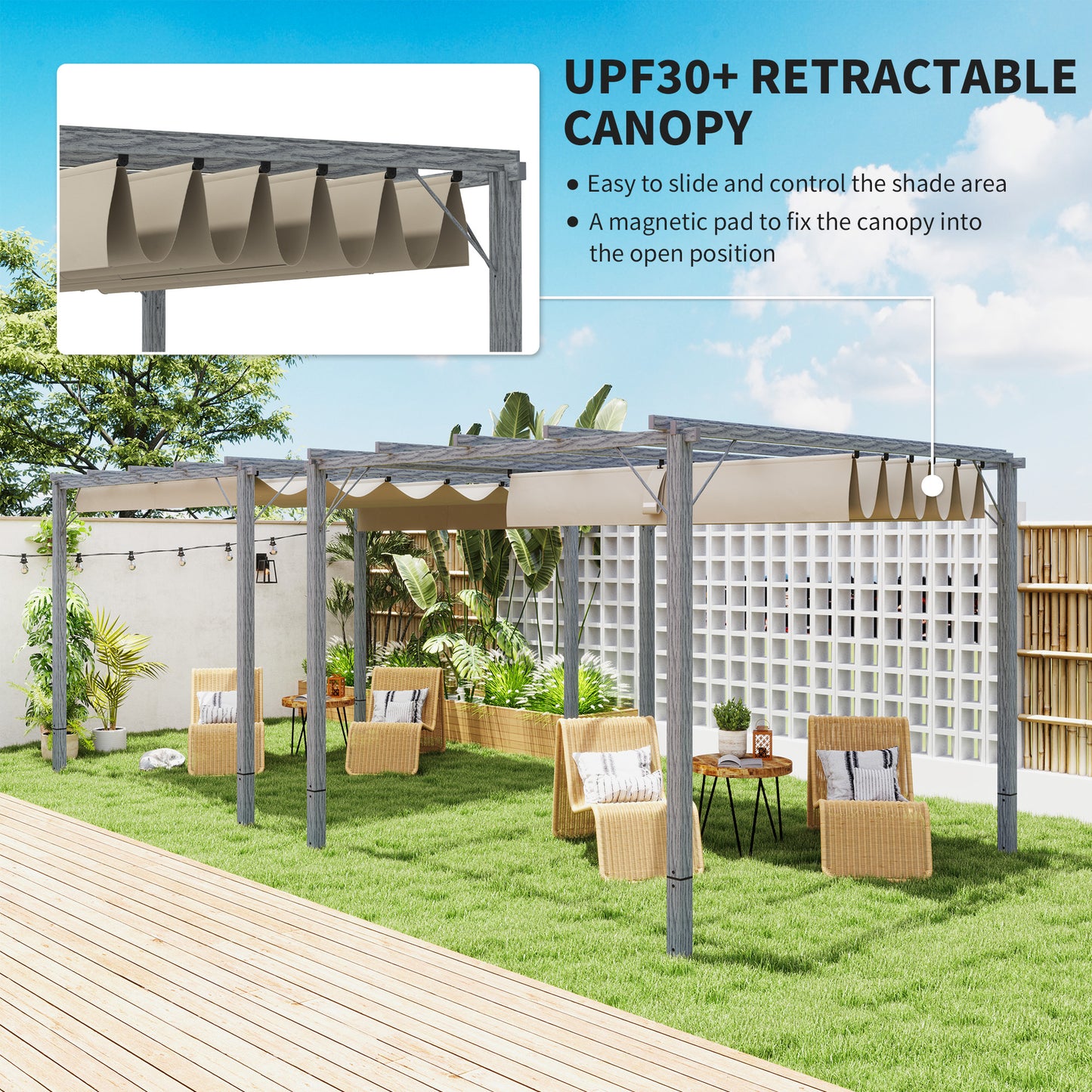 3 x 3 m Retractable Roof Pergola