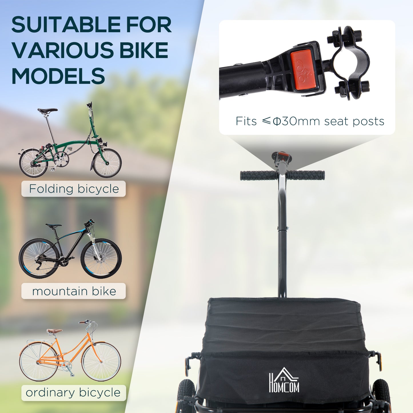 Cargo Trailer Bike Stroller Garden Trolley W/Carrier Utility