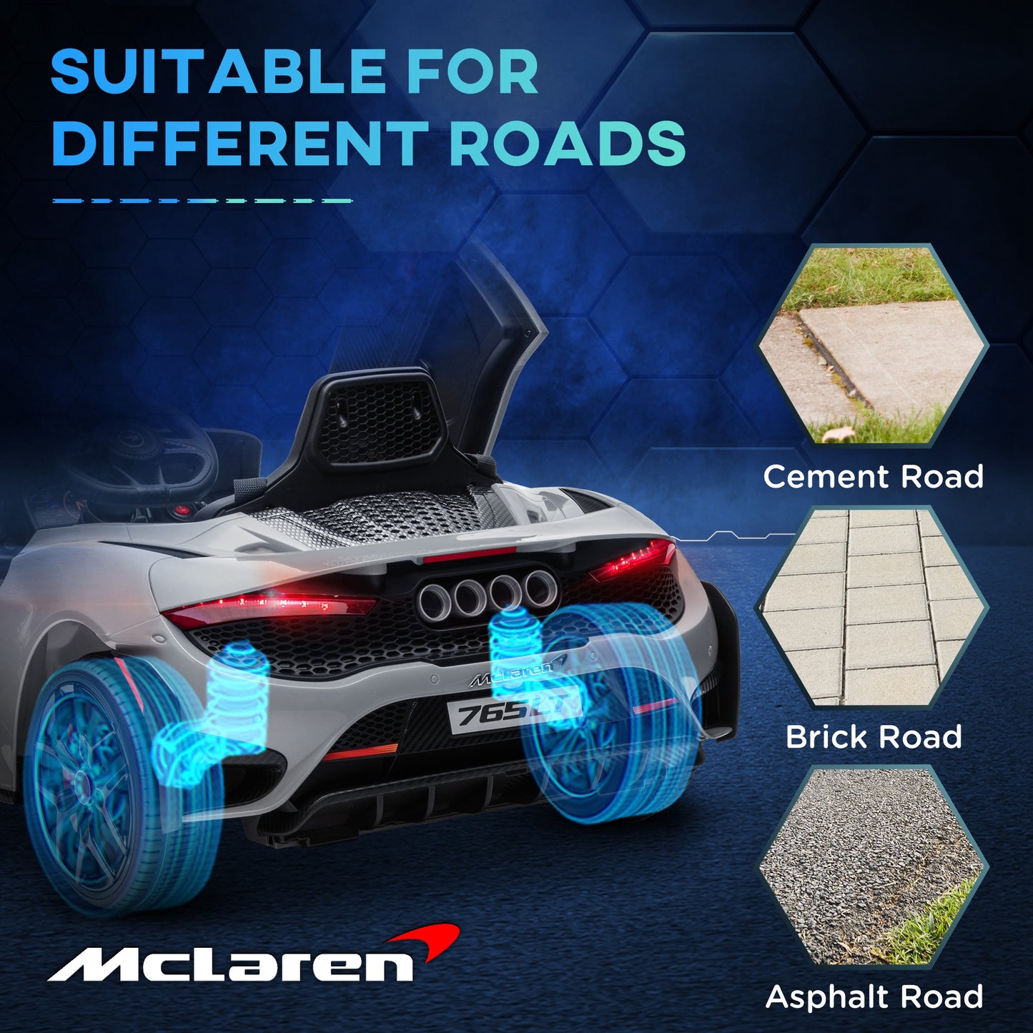 McLaren 765LT Licensed 12V Kids Electric Ride on Car