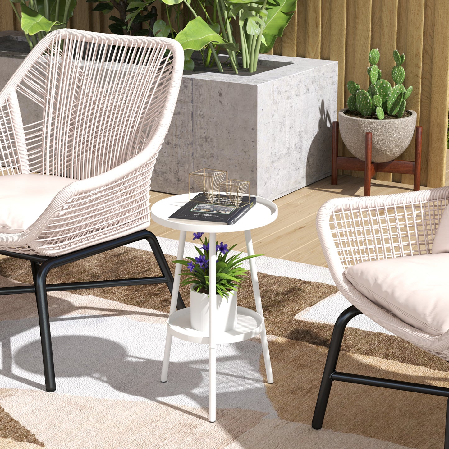 Two-Tier Metal Garden Table