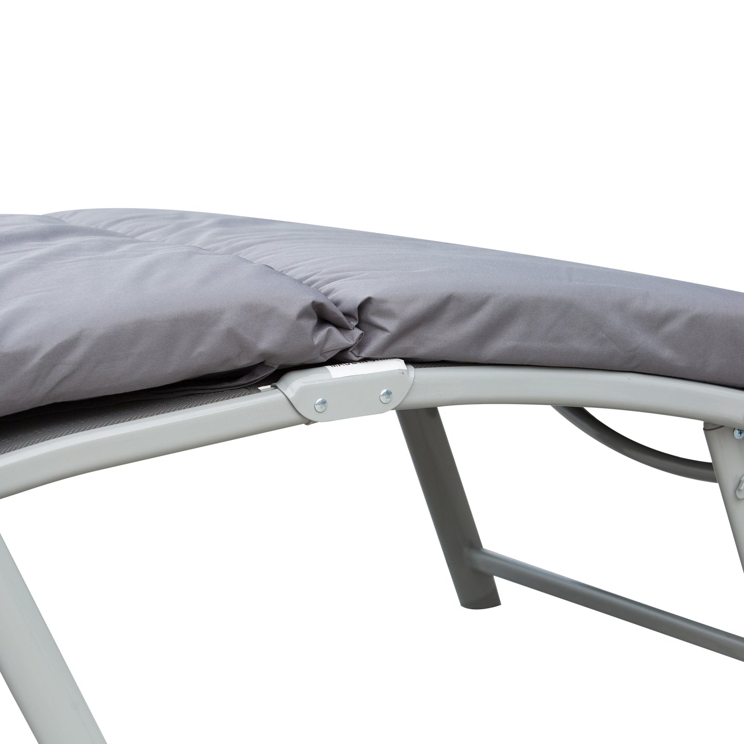 Steel Frame Outdoor Garden Padded Sun Lounger w/ Pillow