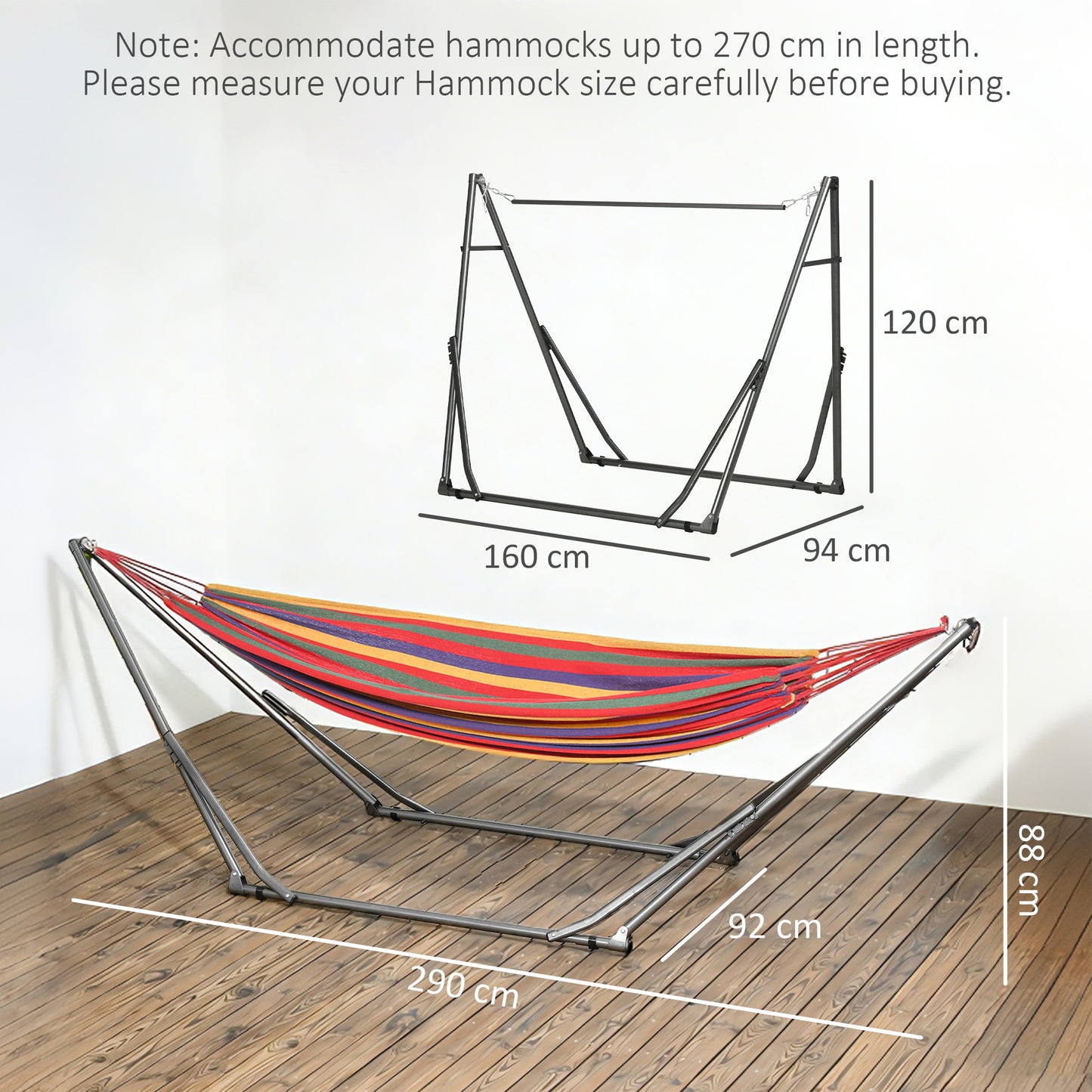 Foldable Hammock Stand, Portable Hammock with Metal Frame