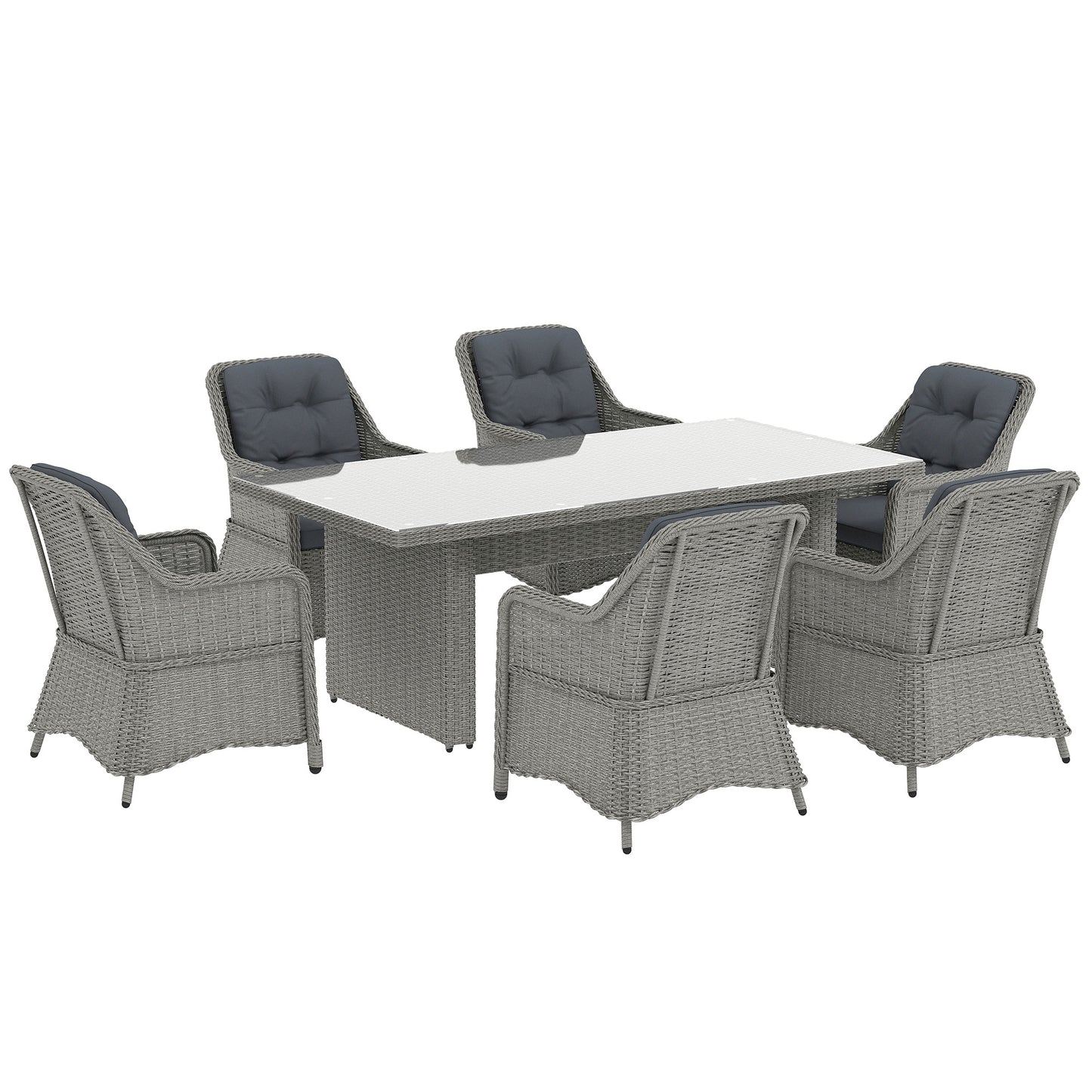 Seven-Piece Rattan Dining Set (1)