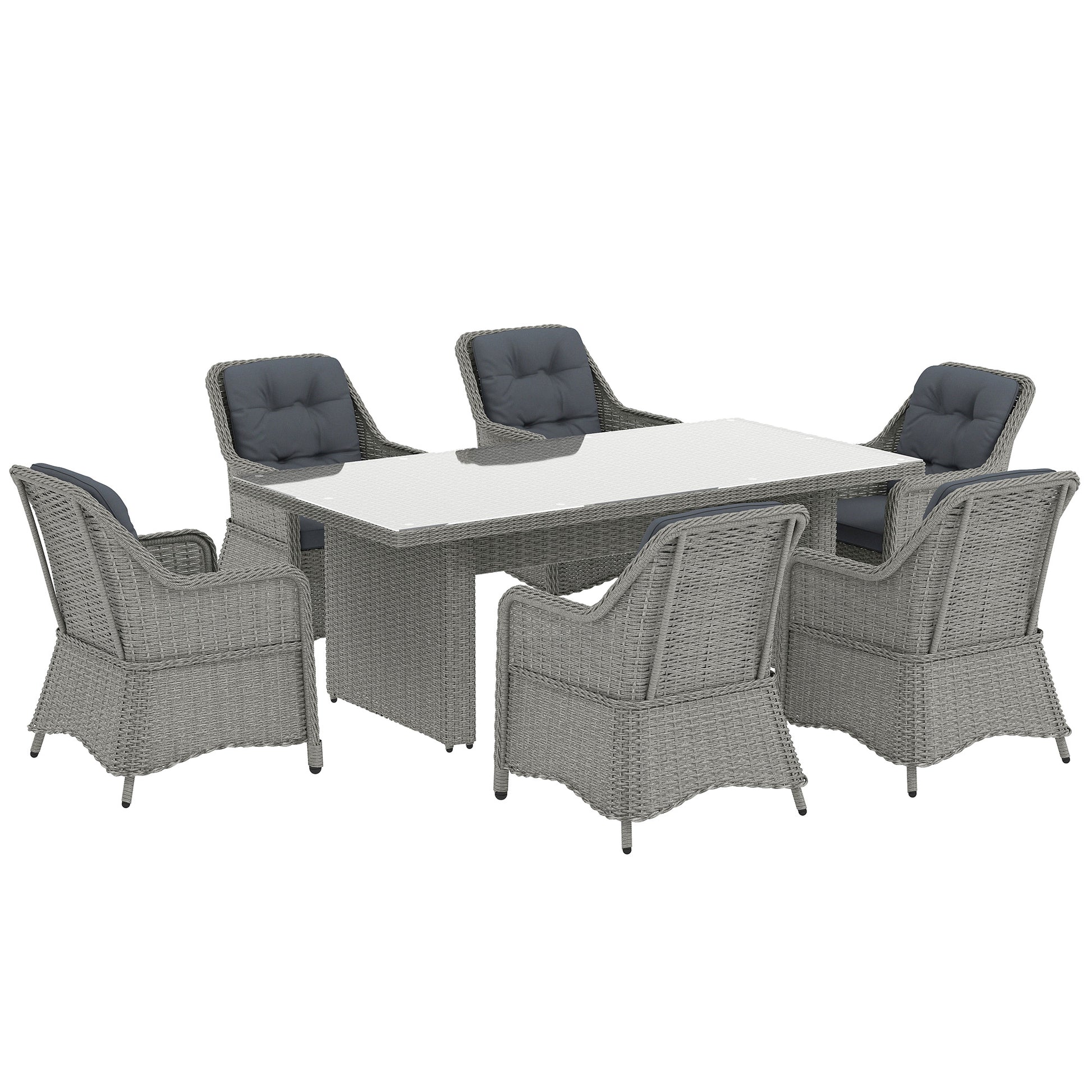 Seven-Piece Rattan Dining Set (1)