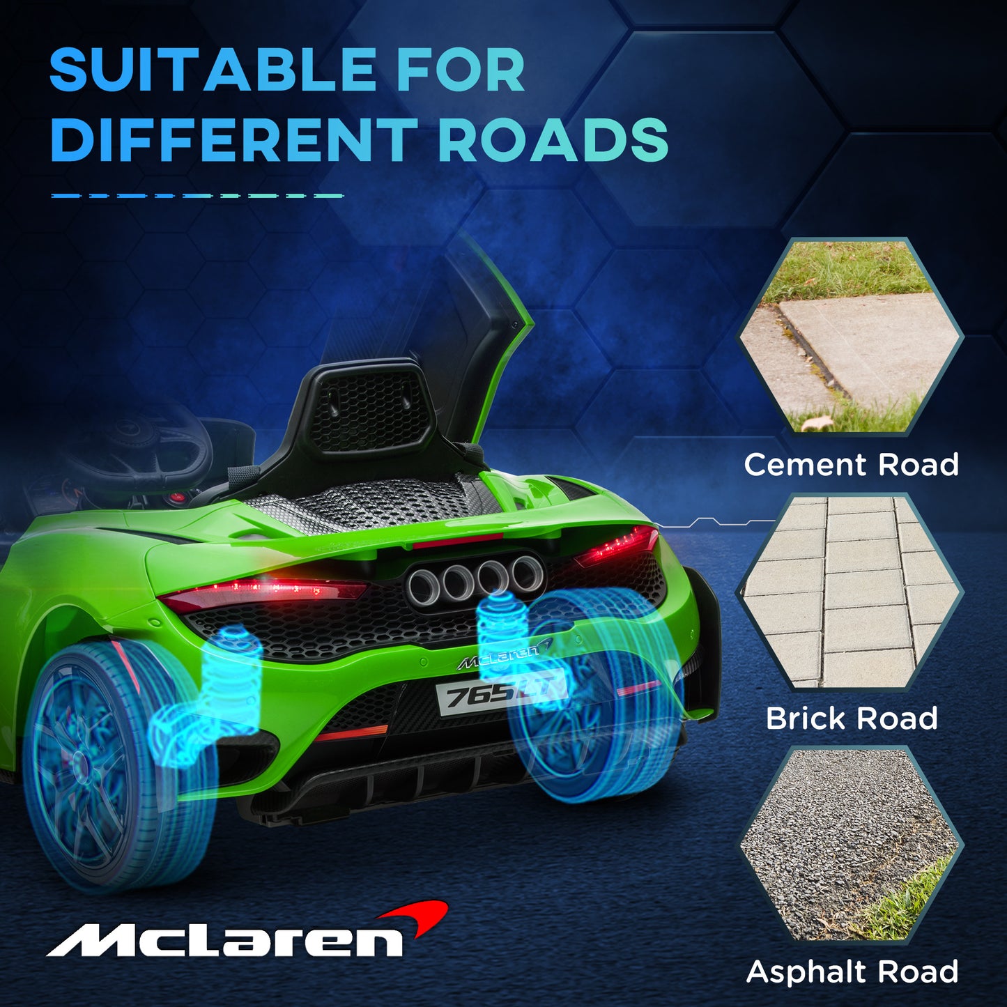 McLaren 765LT Licensed 12V Kids Electric Ride on Car