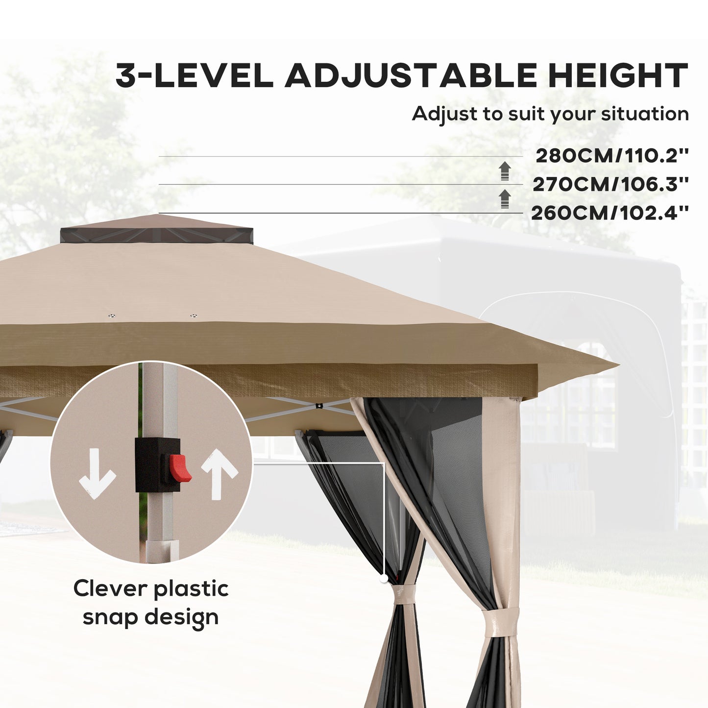 3.6 x 3.6m Pop-Up Gazebo, with Accessories