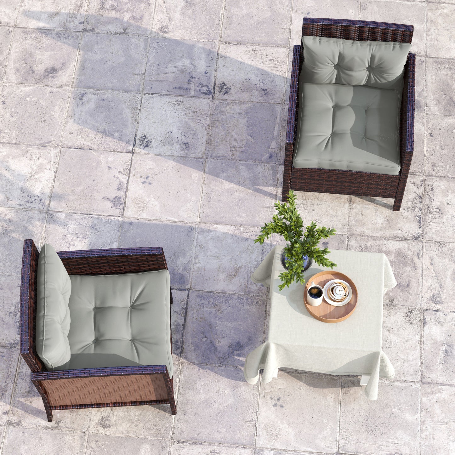 4-Piece Seat Cushions Back Pillows Replacement