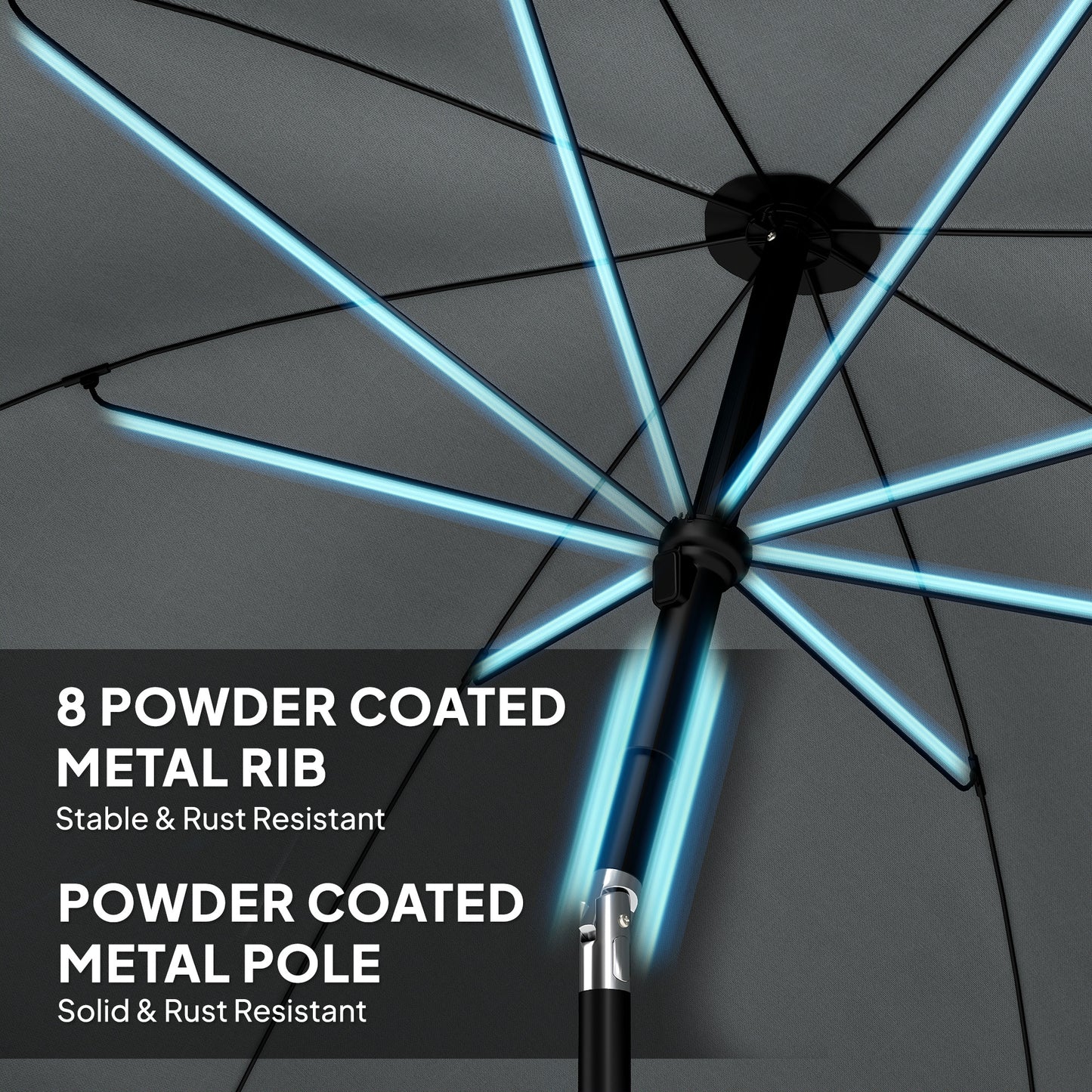 1.8 m Beach Umbrella Parasol with Sand Anchor (1)