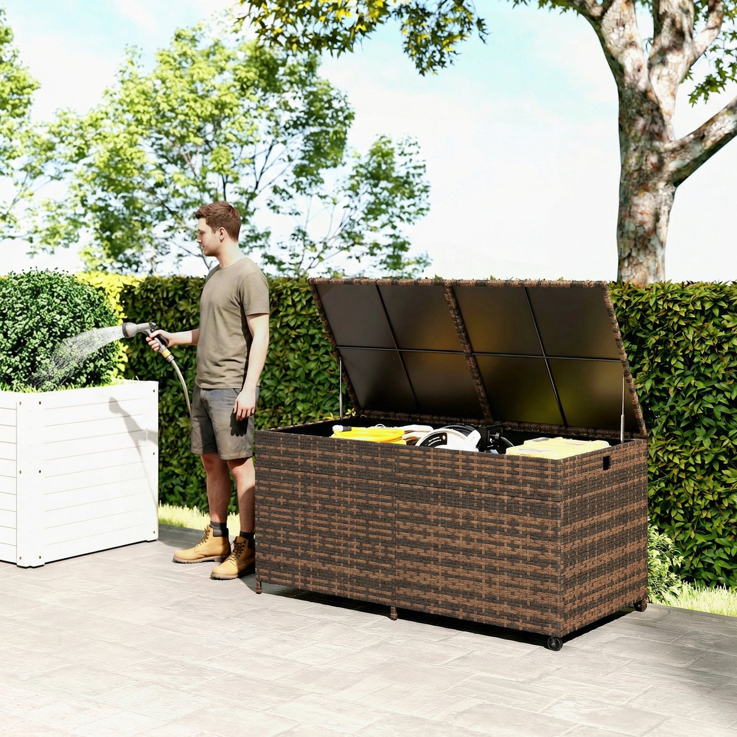 650L Garden Storage Box with 2 Wheels
