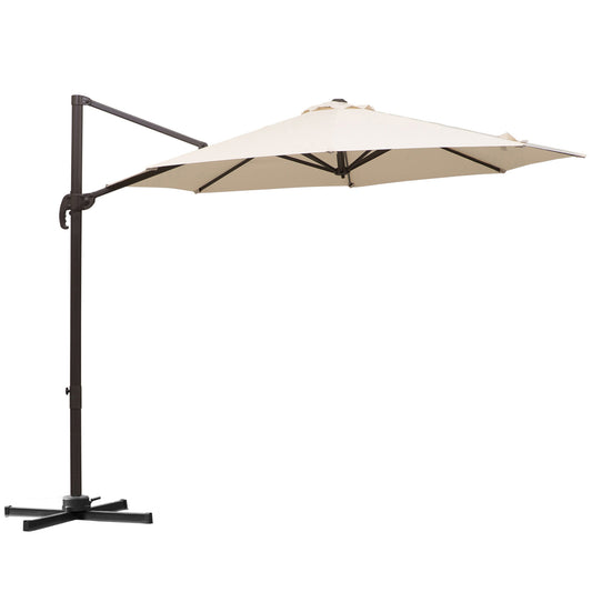 3M Banana Parasol Hanging Cantilever Umbrella W/ Cross Base Hand
