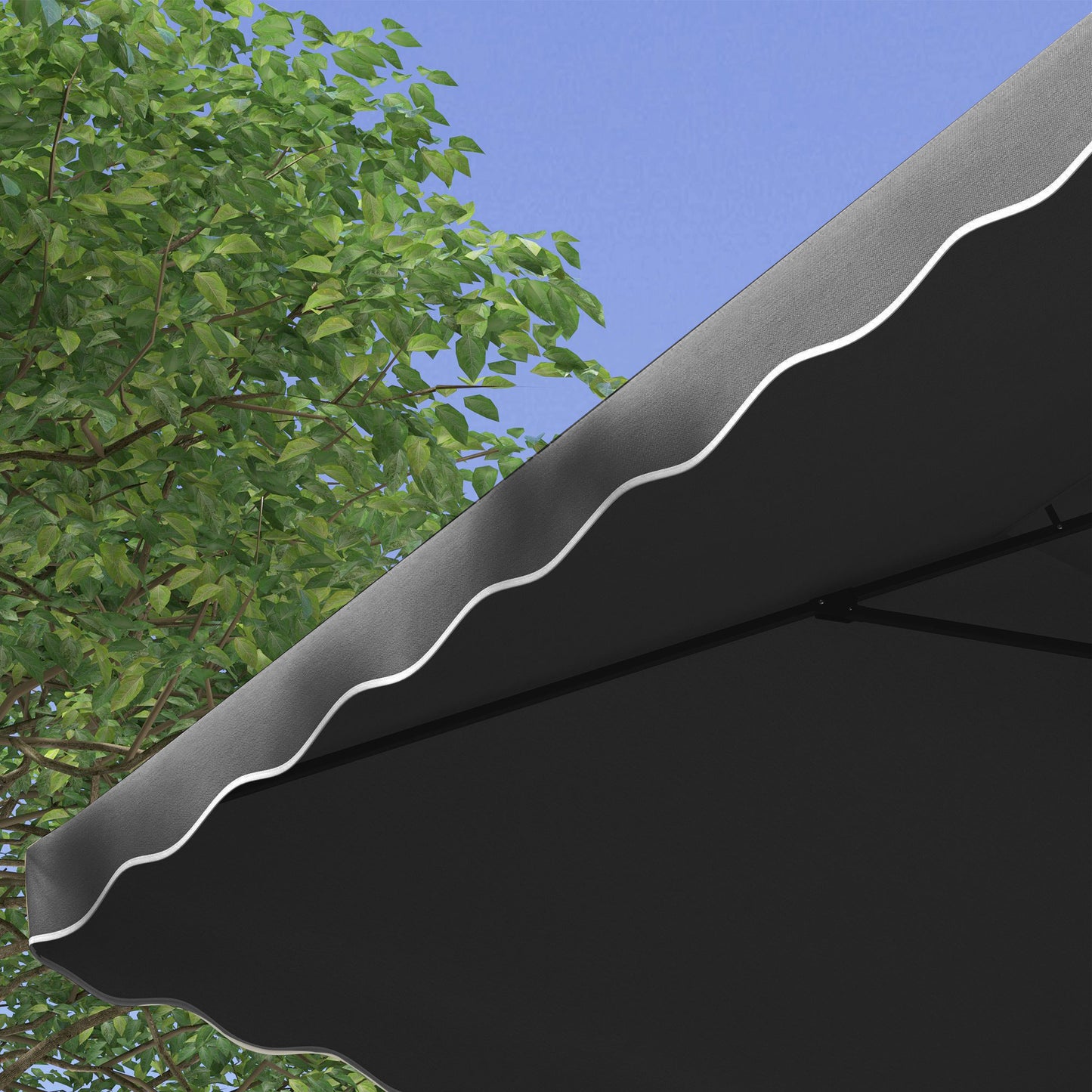 2.5m Square Double Top Garden Parasol Cantilever Umbrella with Ruffles